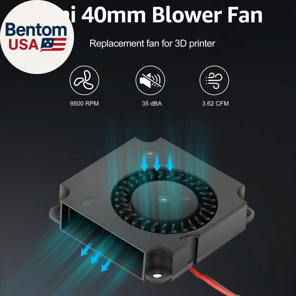 40Mm X 10Mm 4010 Blower Fan 24V Dual Ball Bearing, Ender 3 Upgrade 24 Volt DC Br