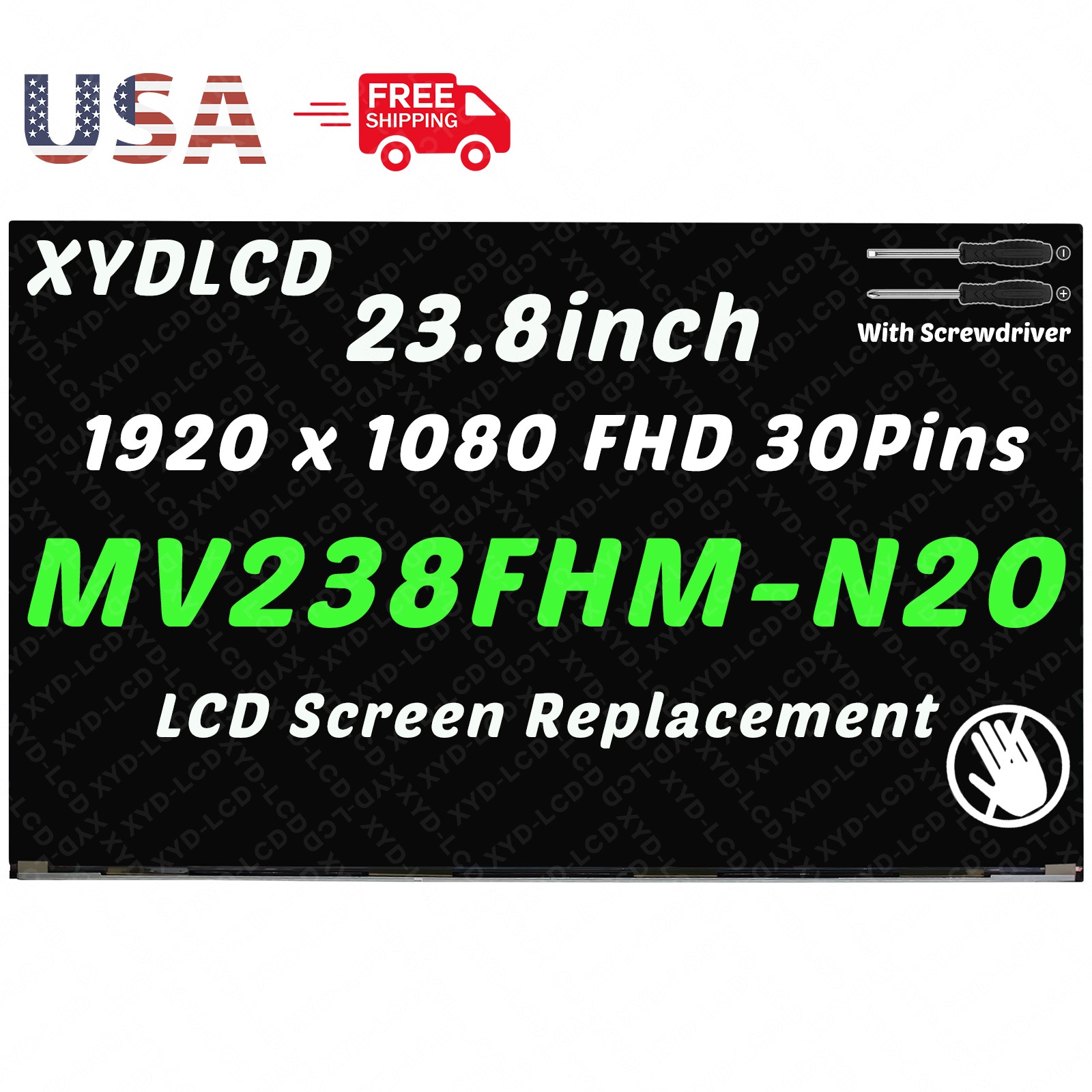 23.8″ MV238FHM-N20 for OptiPlex 5400 All-in-One LCD Non-Touch Screen Replacement