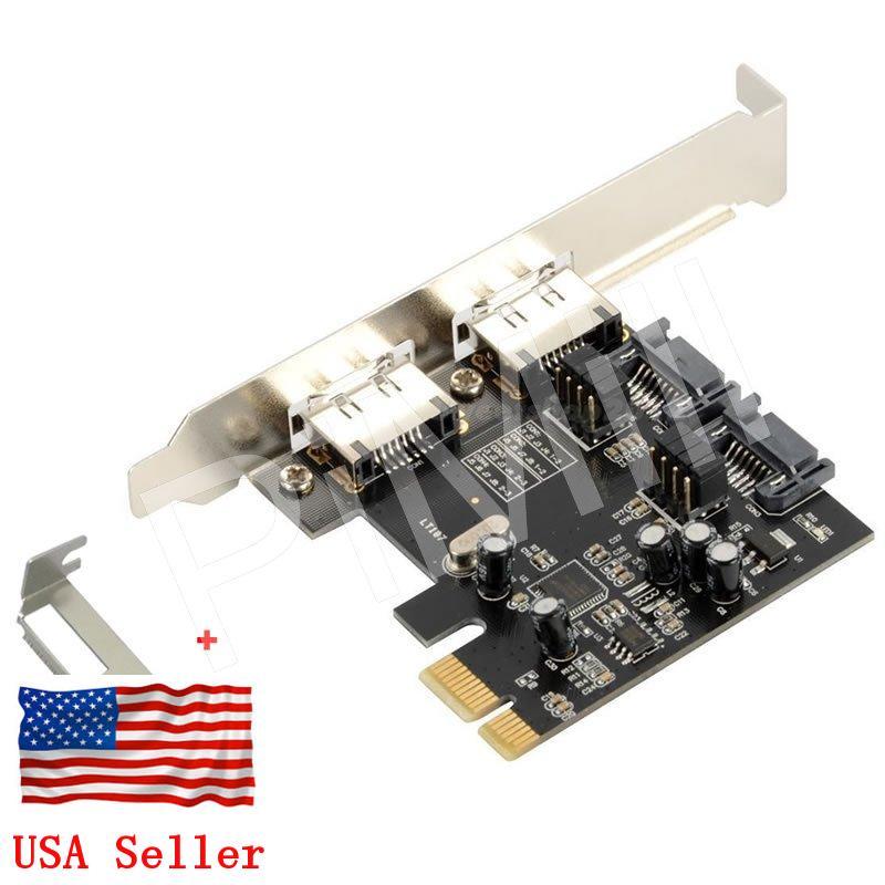 PCI-E Express SATA3 6Gb/s eSATA SATA III Card w/Low Profile Bracket US Stock