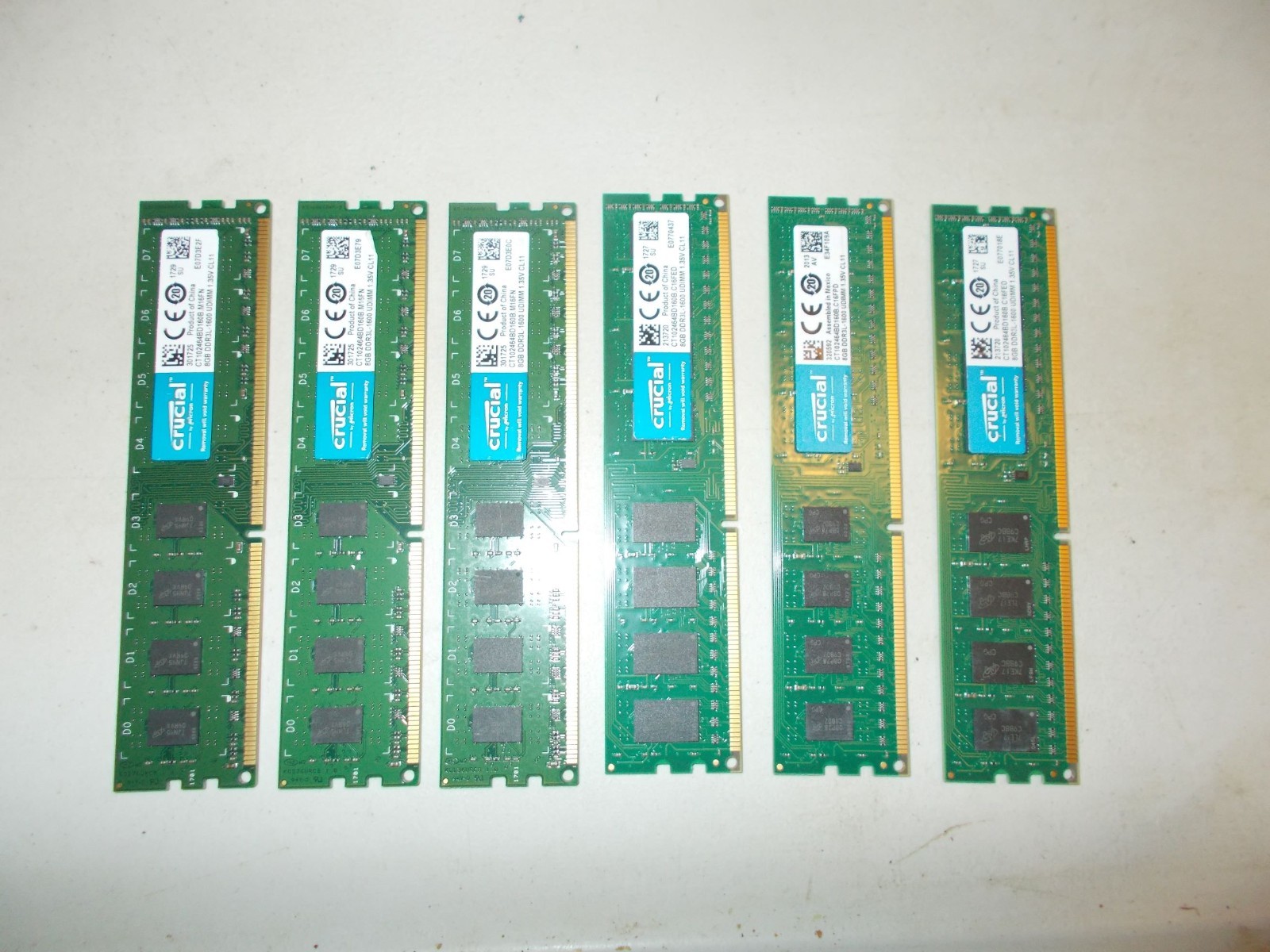 (1) Crucial 8 gb DDR3L -1600 UDIMM memory module CT102464BD160B.C16FED