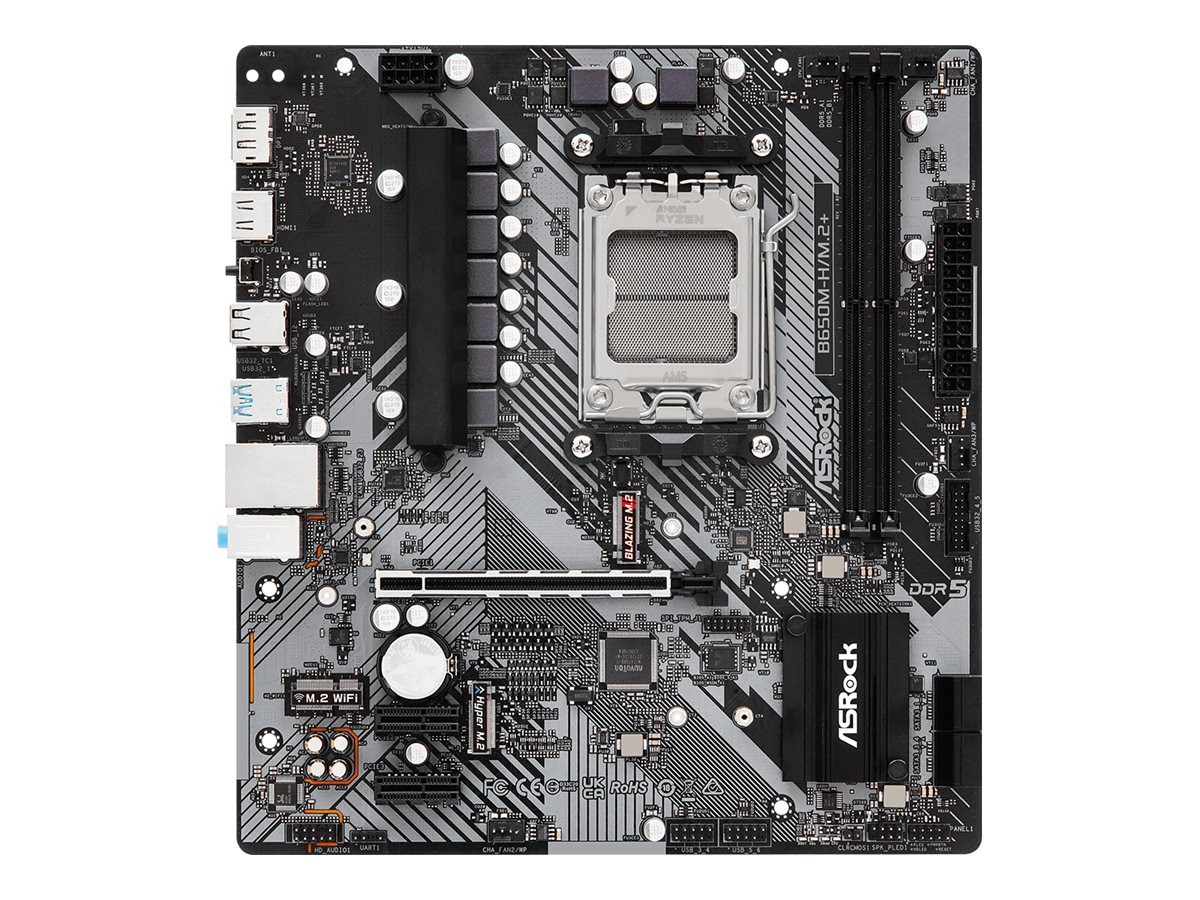ASRock B650M-H/M.2+ AMD Socket AM5 DDR5-SDRAM 96GB DIMM 90-MXBMS0-A0UAYZ