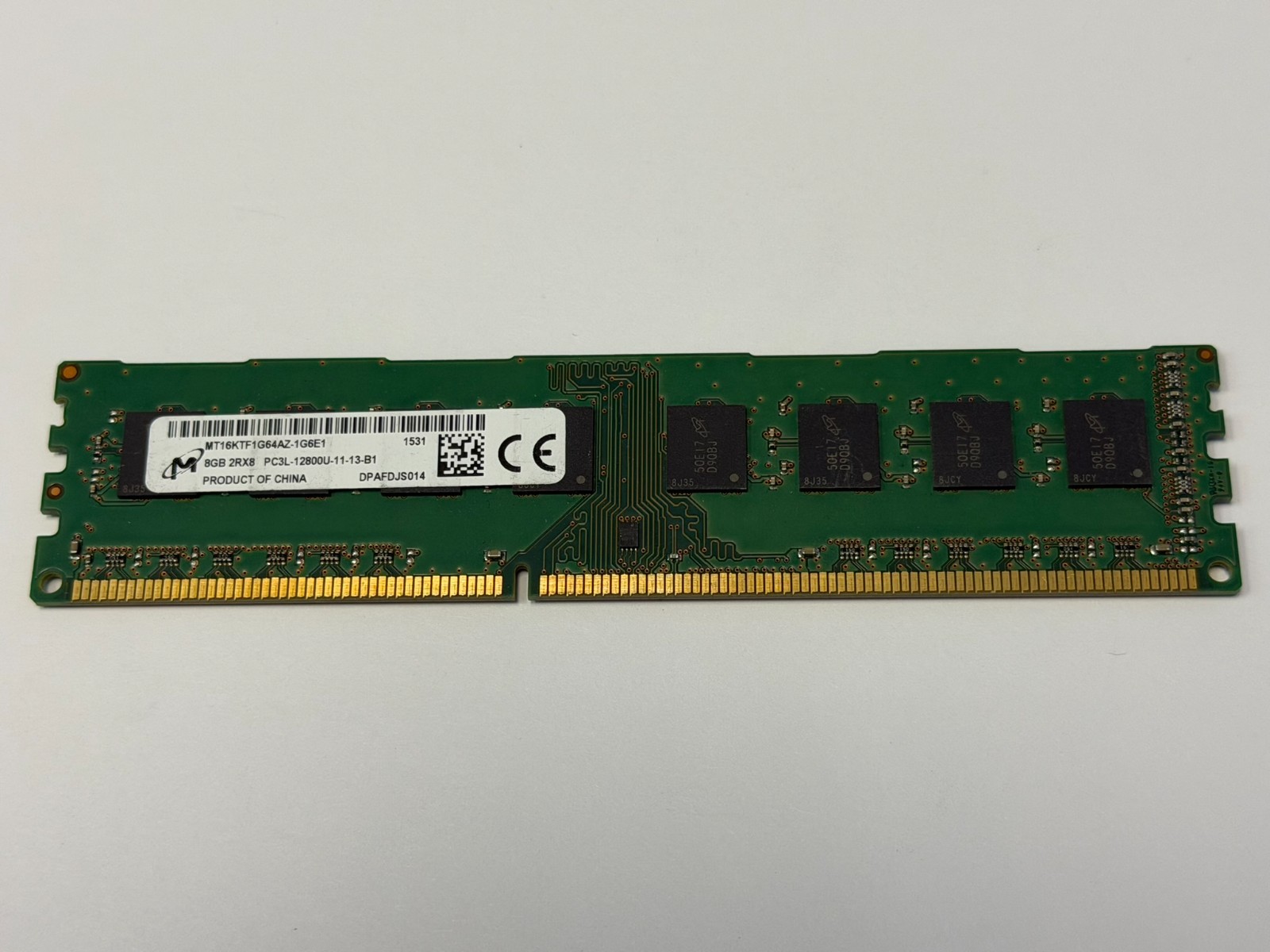 Micron 8GB (1 Stick) PC3L-12800U DDR3 1600 DIMM PC Memory MT16KTF1G64AZ-1G6E1