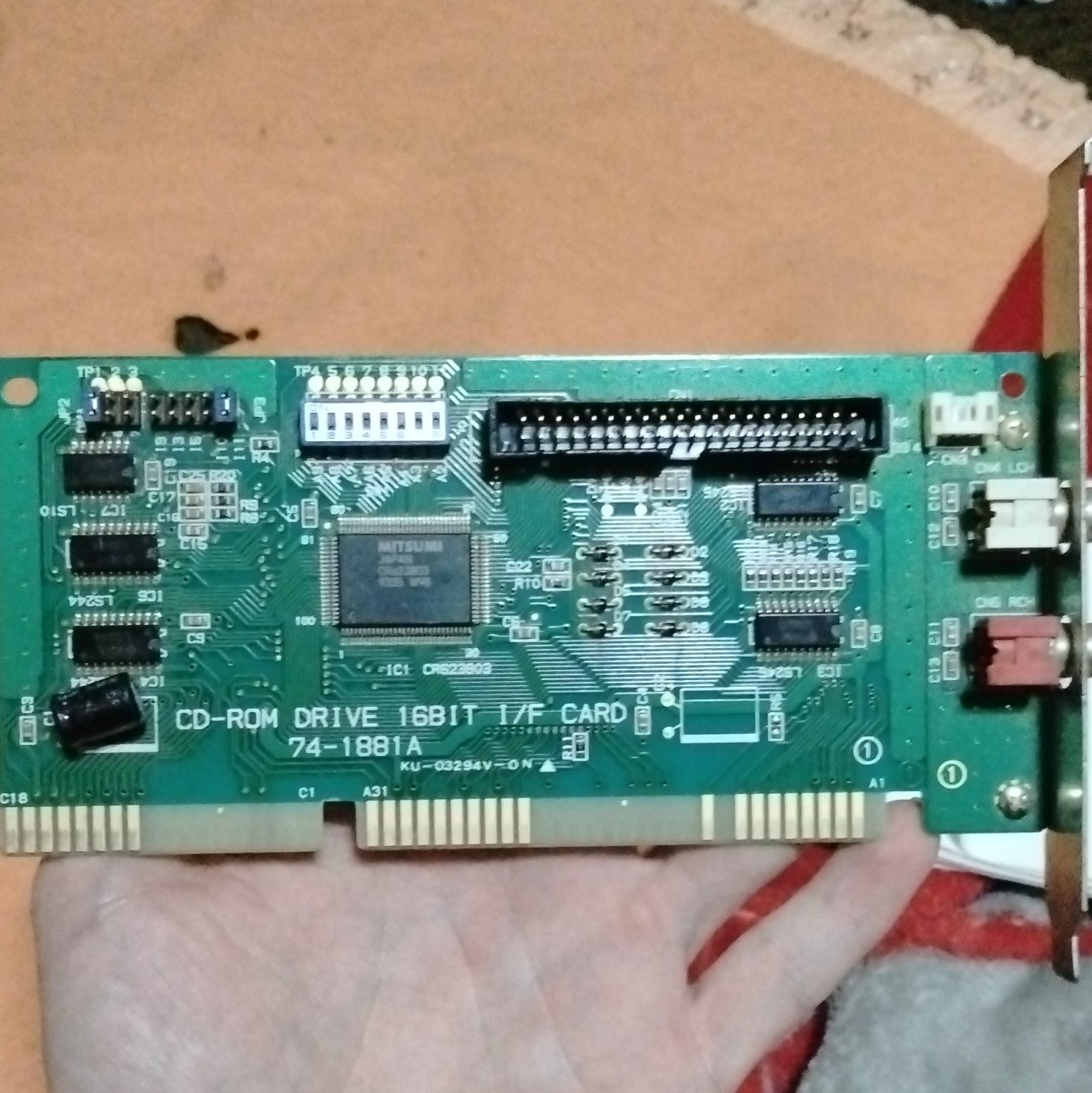CD-ROM Drive 16BIT I/F Disk Controller Card 74-1881A ISA IDE w/ RCA Ports