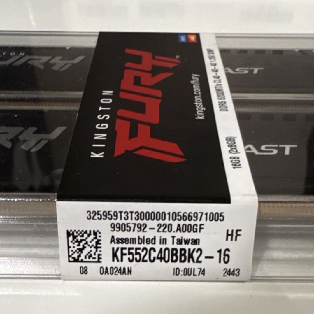 Kingston FURY Beast 16GB (2x8GB) DDR5-5200 288-Pin DIMM Intel XMP