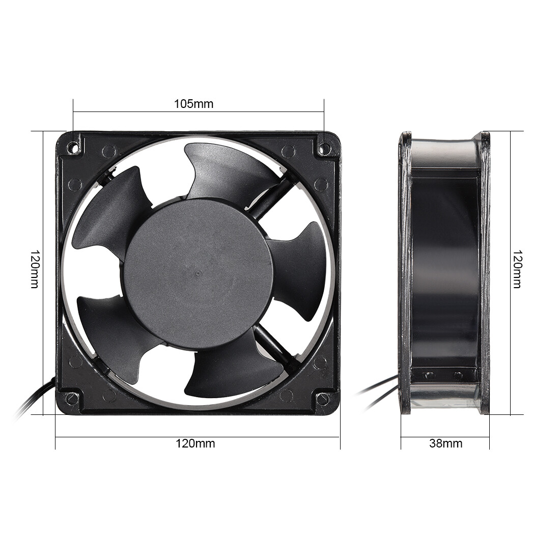 Cooling Fan DP200A AC 220-240V 0.14A Dual Ball Bearings 120mm x 120mm x 38mm