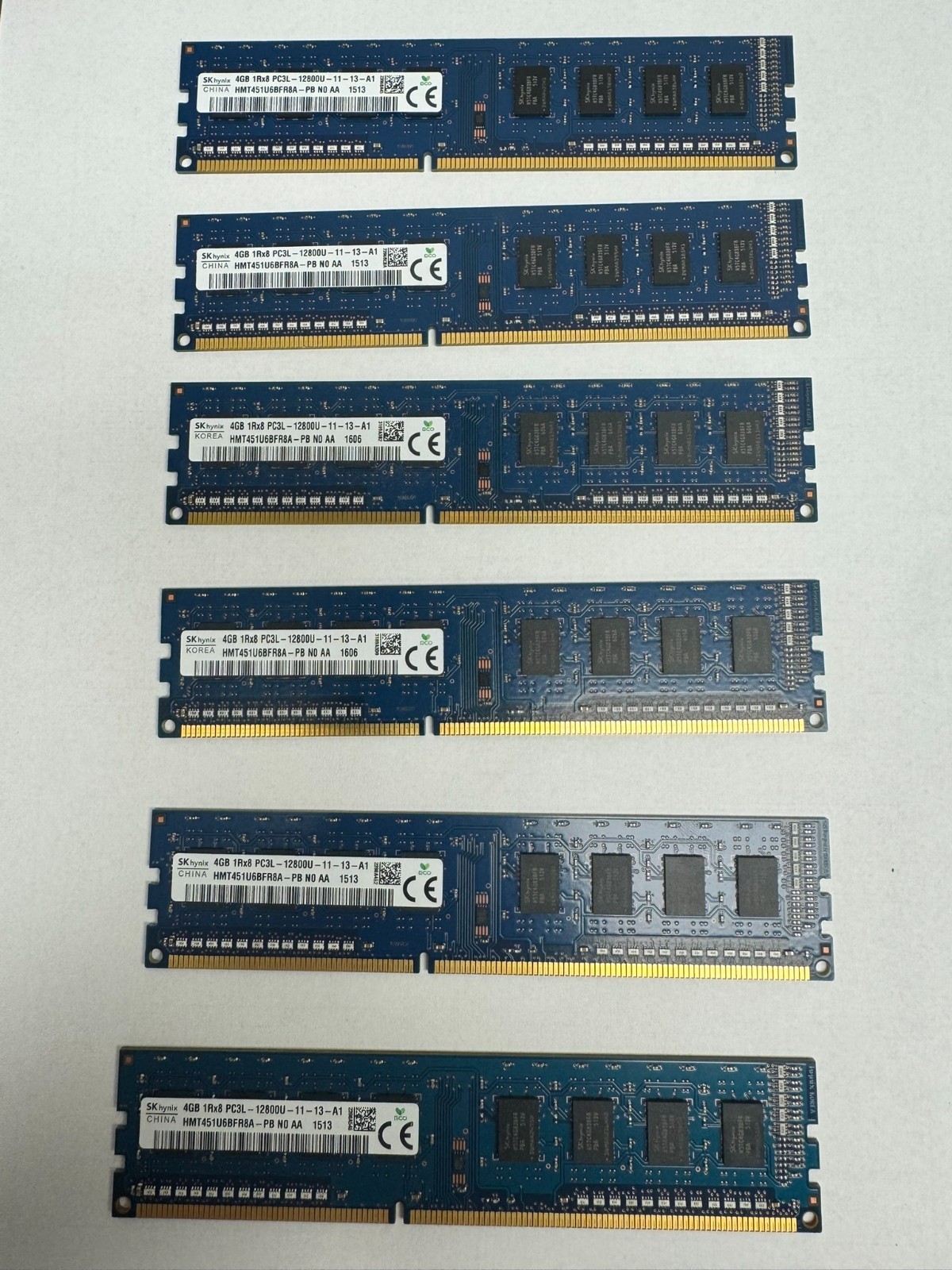 SKHynix 24GB (6x4GB) RAM PC3L-12800U DDR3-1600MHz 1Rx8 Non-ECC HMT451U6BFR8A-PB