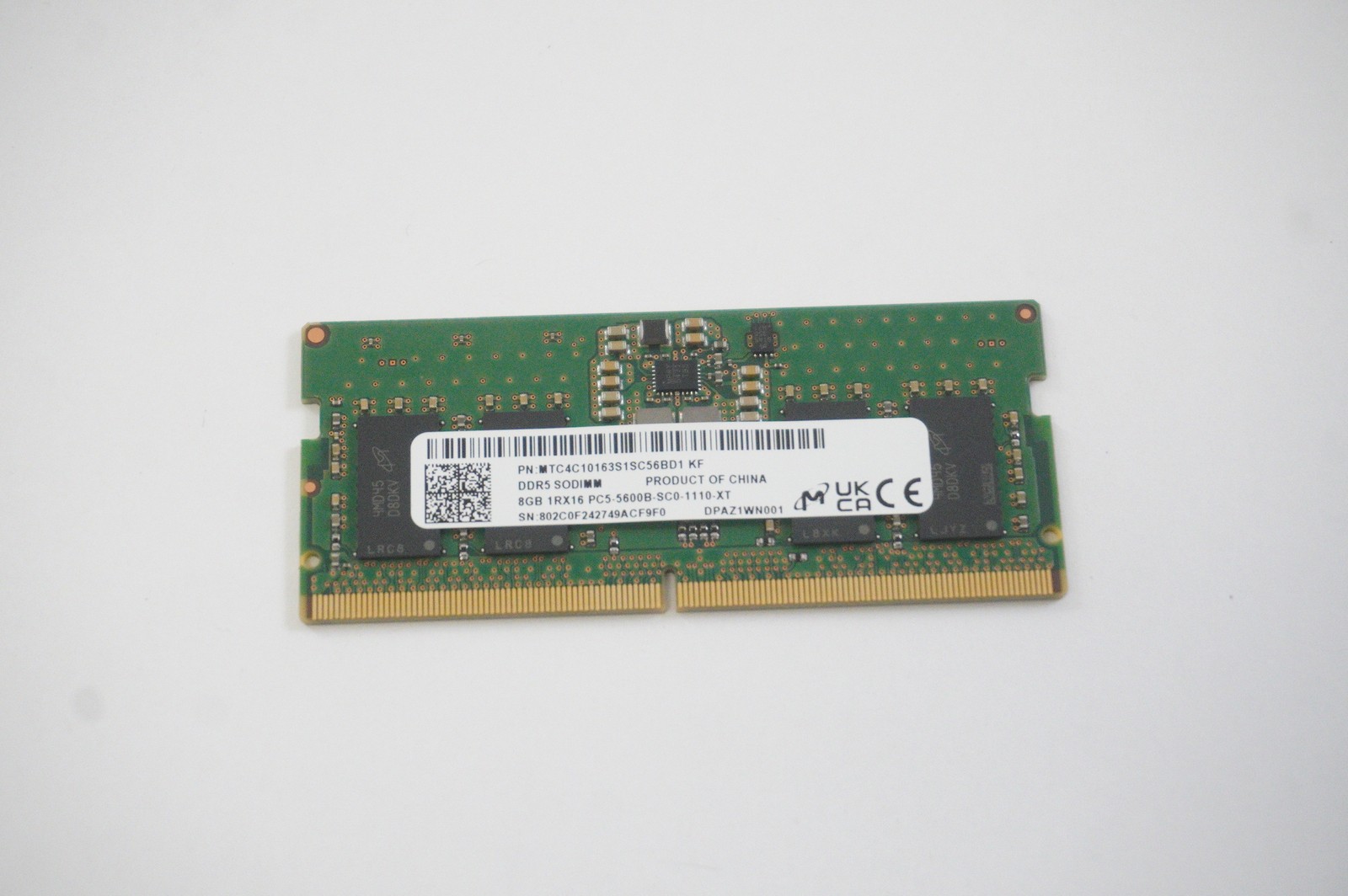 MTC4C10163S1SC56BD1 Hynix 8GB 1RX16 DDR5 PC5-5600B 5600Mhz SO-DIMM Memory
