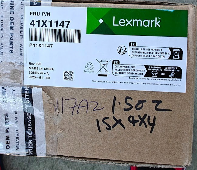 LEXMARK 41X1147 CONTROLLER CARD MX822 MX826 MX721/722 MX725 MB2770