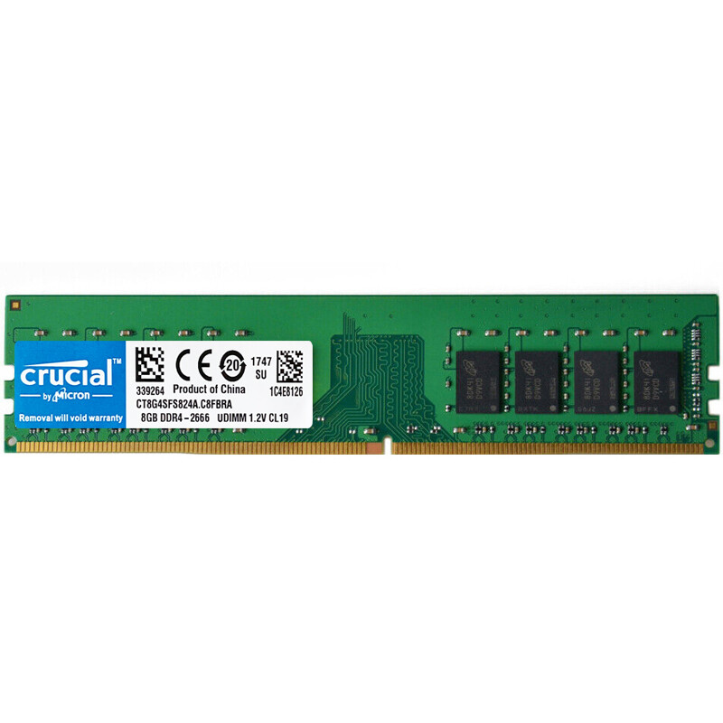 Crucial DDR4 8GB 2666 Mhz PC4-21300 288pins Desktop Memory Dimm Ram 1X8GB
