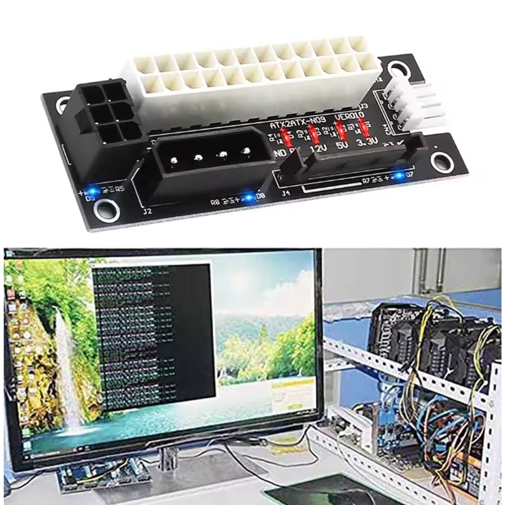 ADD2PSU 4 in 1 Power Supply Connector – Molex 4Pin/Sata/Atx 6Pin/4Pin Dual PSU