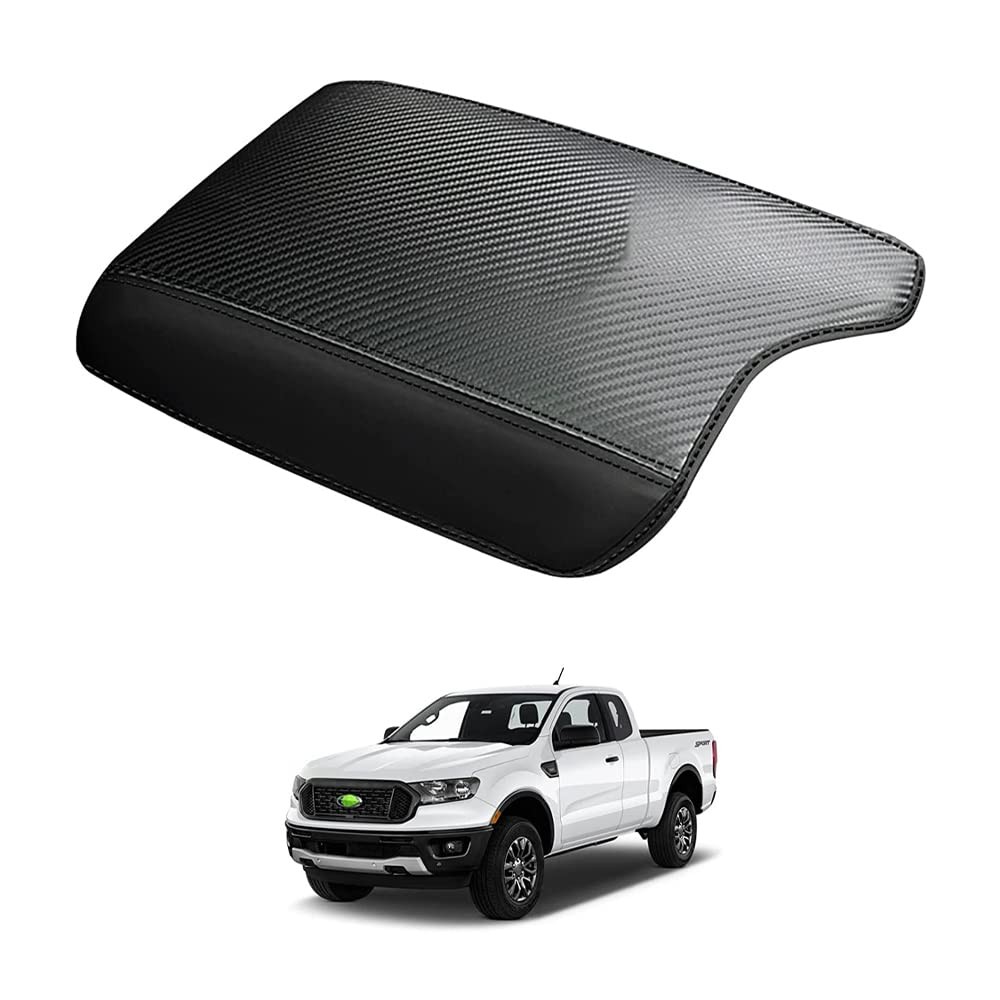 Autorder Center Console Cover for 19-23 Ford Ranger, Carbon Fiber Black