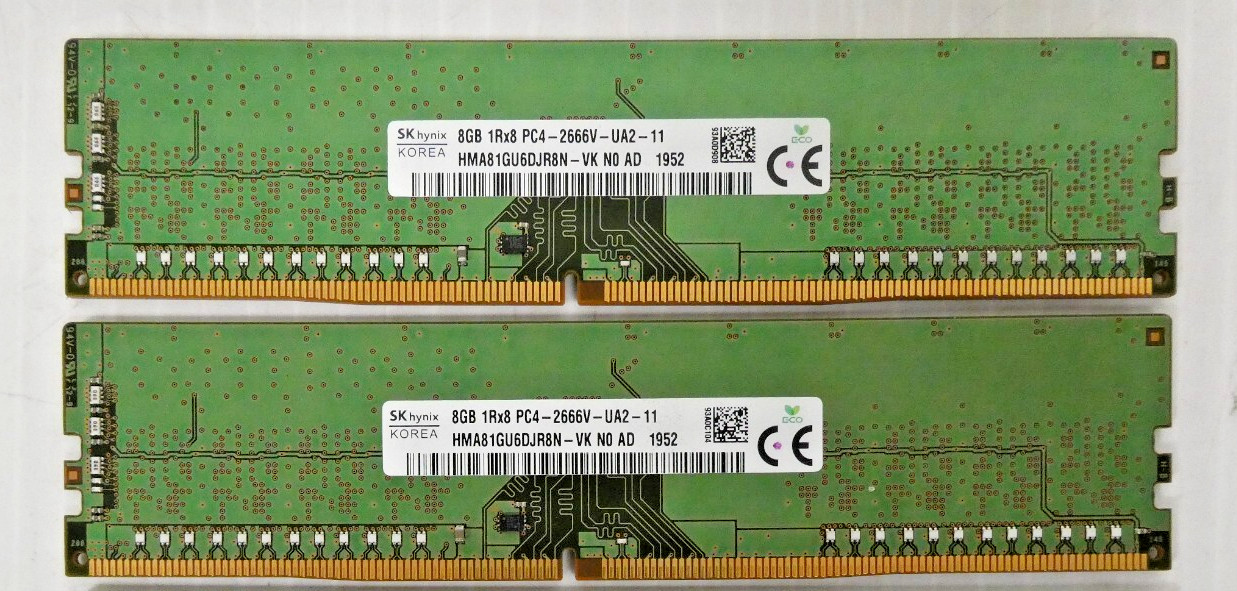 SK Hynix 16GB (2x8GB) RAM PC4-21300 DDR4-2666V Desktop RAM Kit HMA81GU6CJR8N-VK