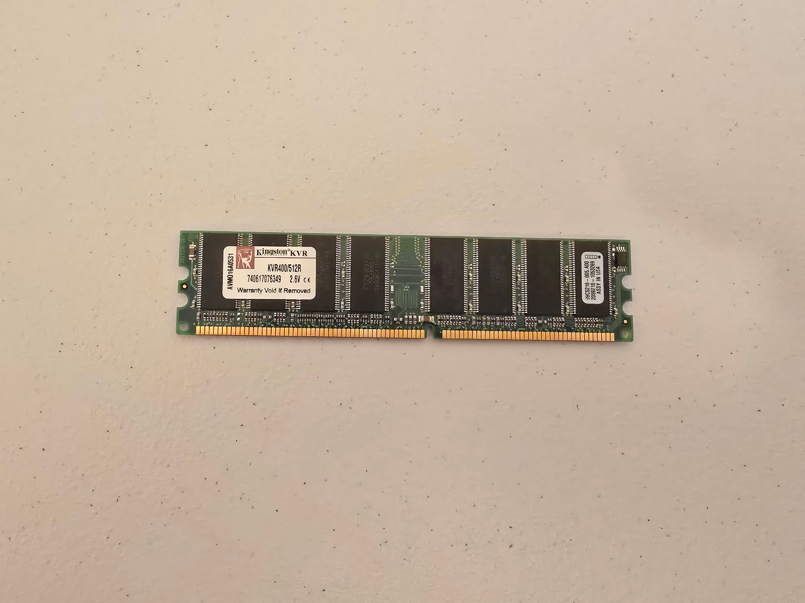 Kingston PC3200 (DDR-400) 512 MB DIMM Memory KVR400/512R CL3 Desktop Ram