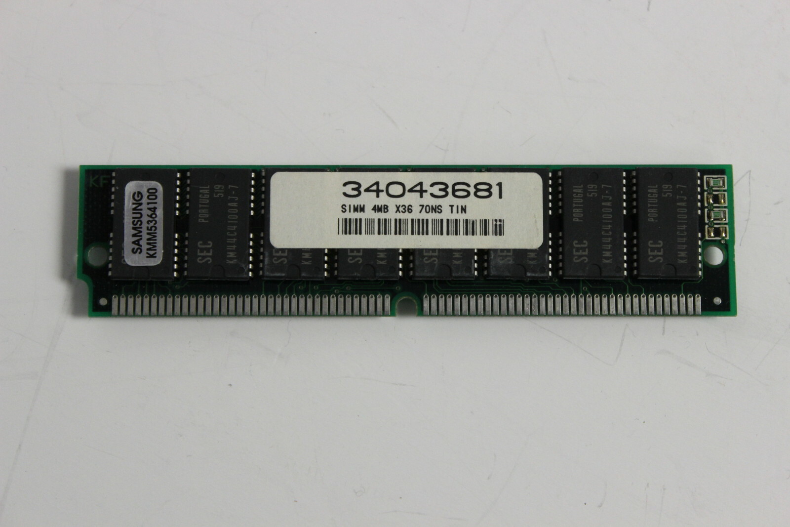 ALR 34043681 4MB 72 PIN X36 70NS TIN SIMM MEMORY MODULE SAMSUNG KMM5364100
