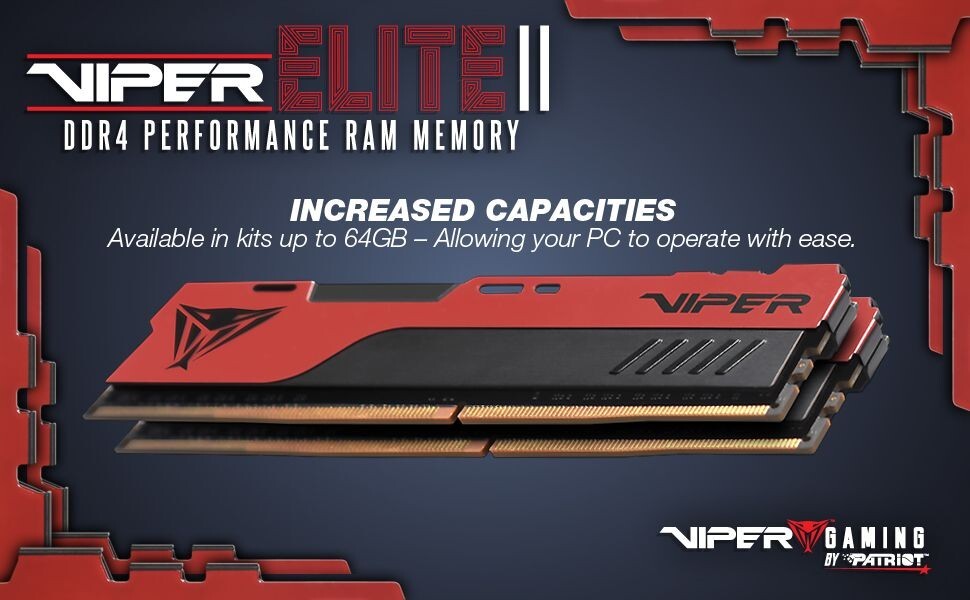 Patriot Viper Elite II 16GB 32GB 64GB DDR4 2666 3200 3600 4000 UDIMM PC Memory