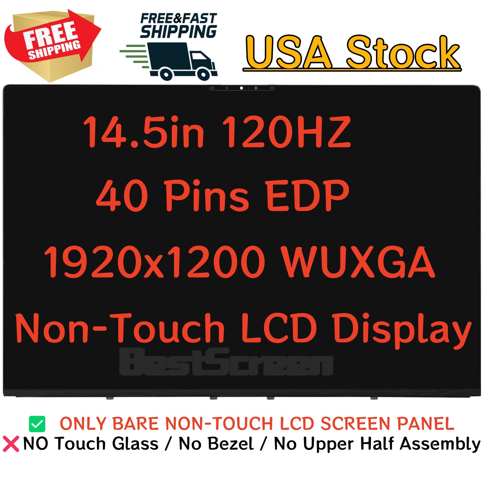 14.5″WUXGA for Dell XPS 14 9440 LCD LED Screen Non Touch Panel 1920×1200 Display