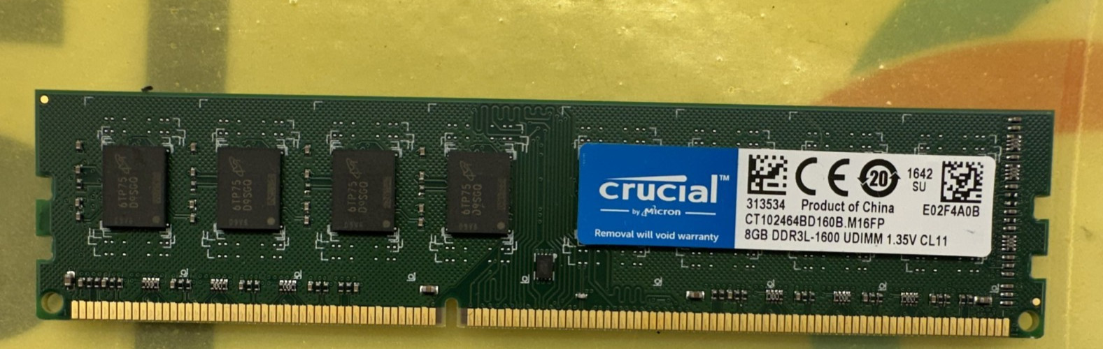 Crucial 8GB PC3L-12800 1600MHz DDR3 RAM Desktop Memory CT102464BD160B.M16FP