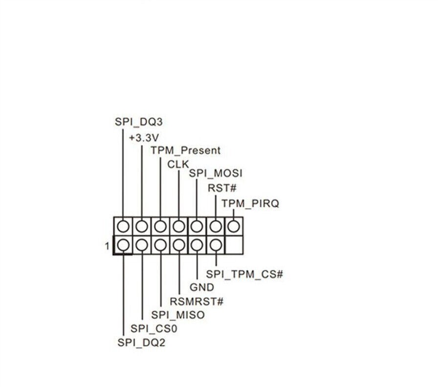 TPM 2.0 Security Module Board For ASROCK 14 PIN SPI Motherboard Windows 11 -USA