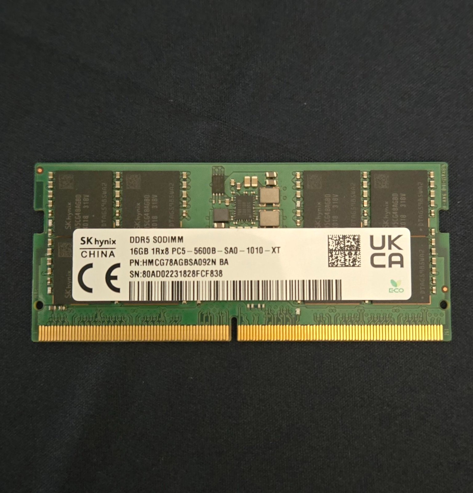 SK Hynix 32GB Kit (2x16GB) DDR5 5600MHz SODIMM Laptop RAM PC5-44800