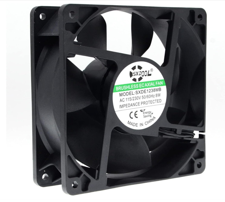 EC Motor Cooling Fan 120mm x 38mm, Dual Ball Bearing, 3000RPM, AC 110-240V