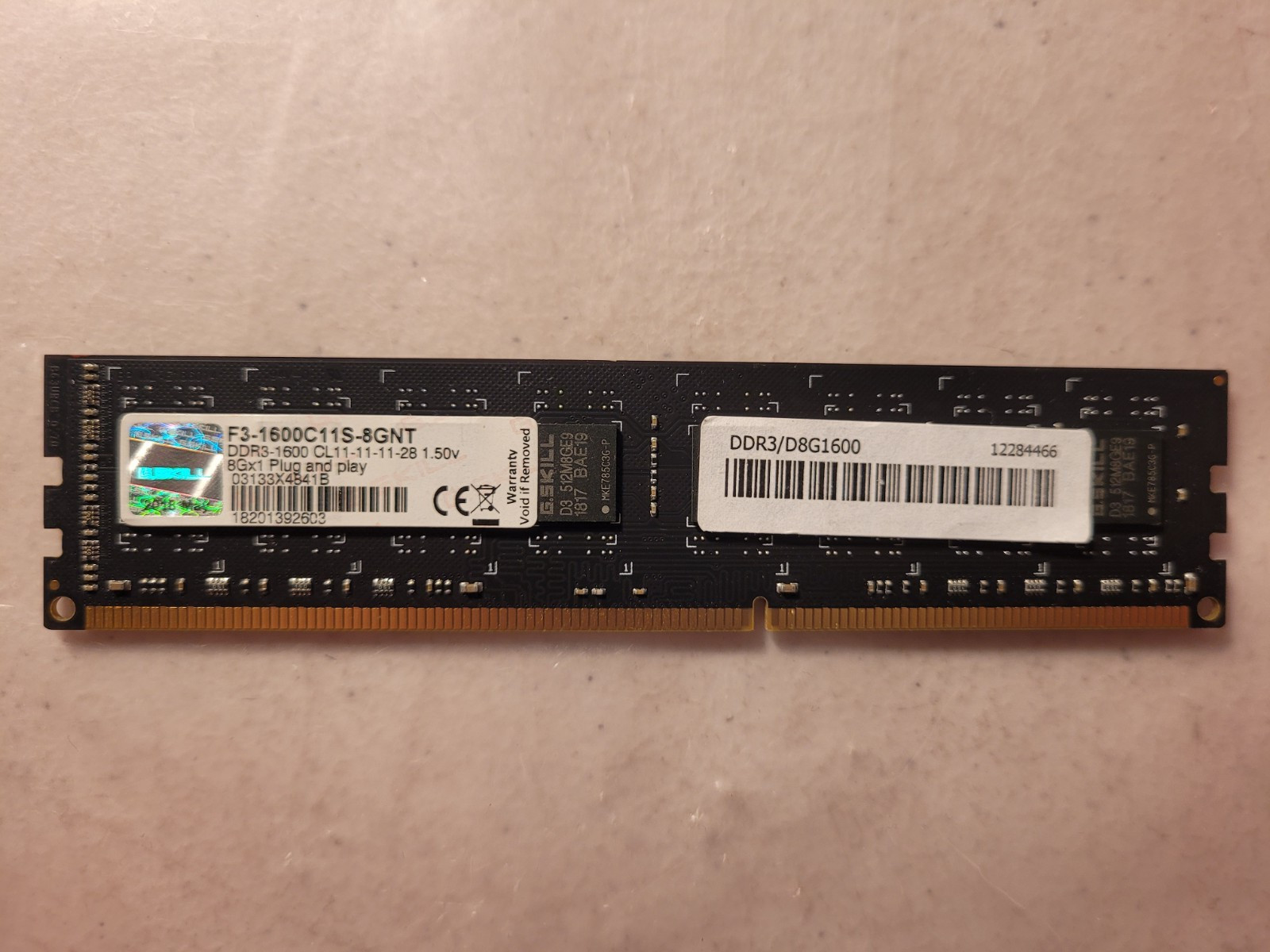 G.Skill 8GB PC3-12800 DDR3 1600MHz DDR3-12800 Desktop Memory Ram 2Rx8