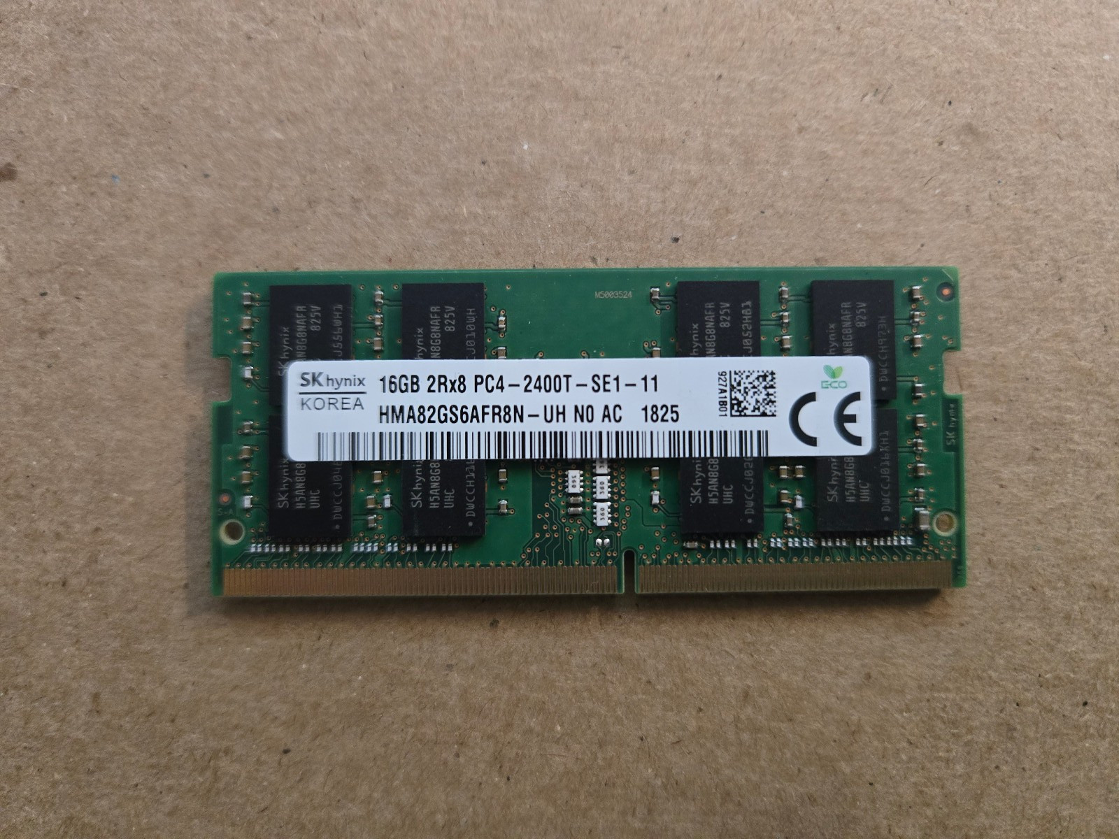 HYNIX 16GB 2RX8 PC4-2400T-SE1-11-HMA82GS6AFR8N-UH=LAPTOP MEMORY
