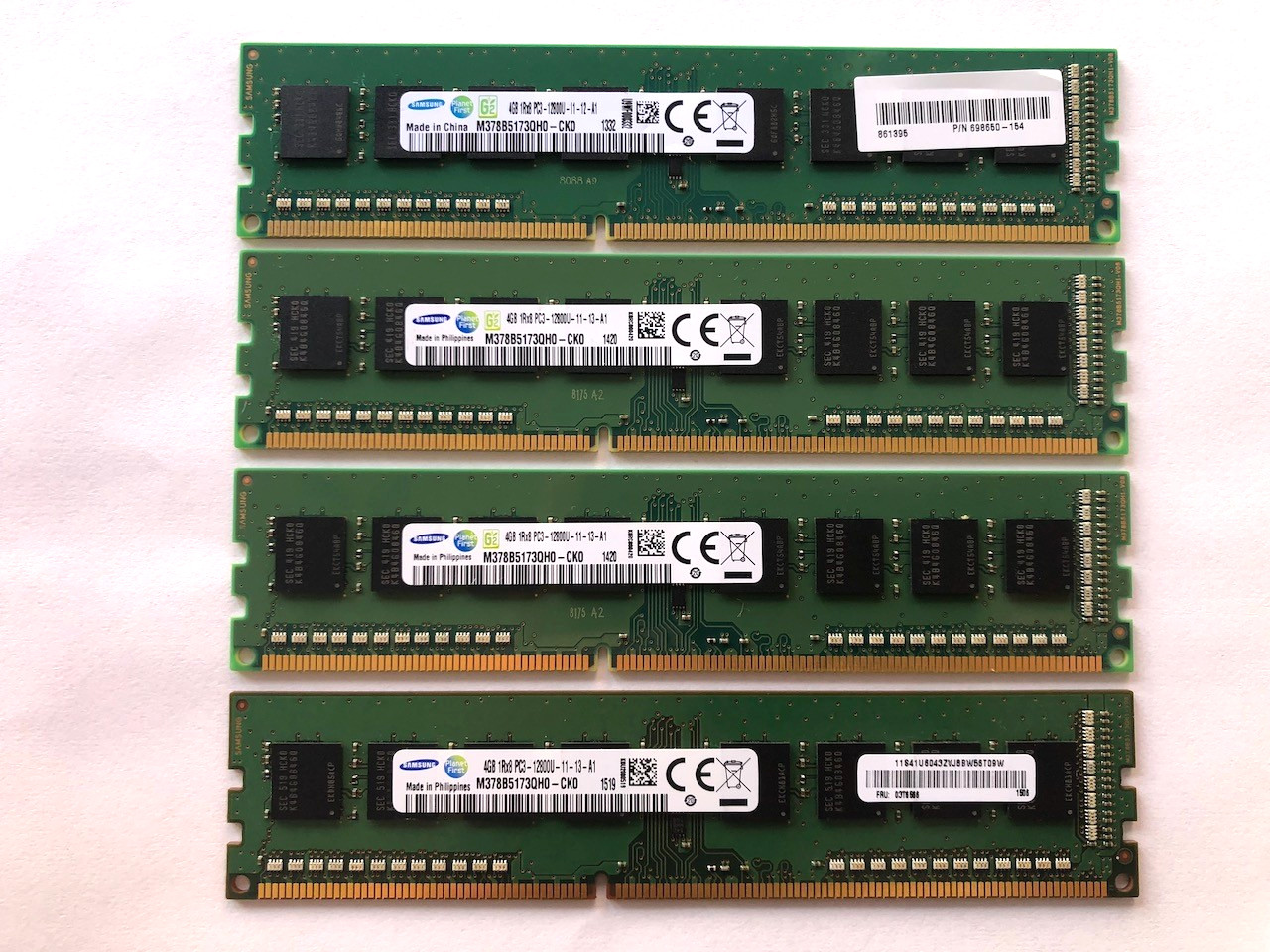 Samsung 16GB (4 x 4GB) DDR3 1600MHz PC3-12800 Memory (M378B5173QH0-CK0)