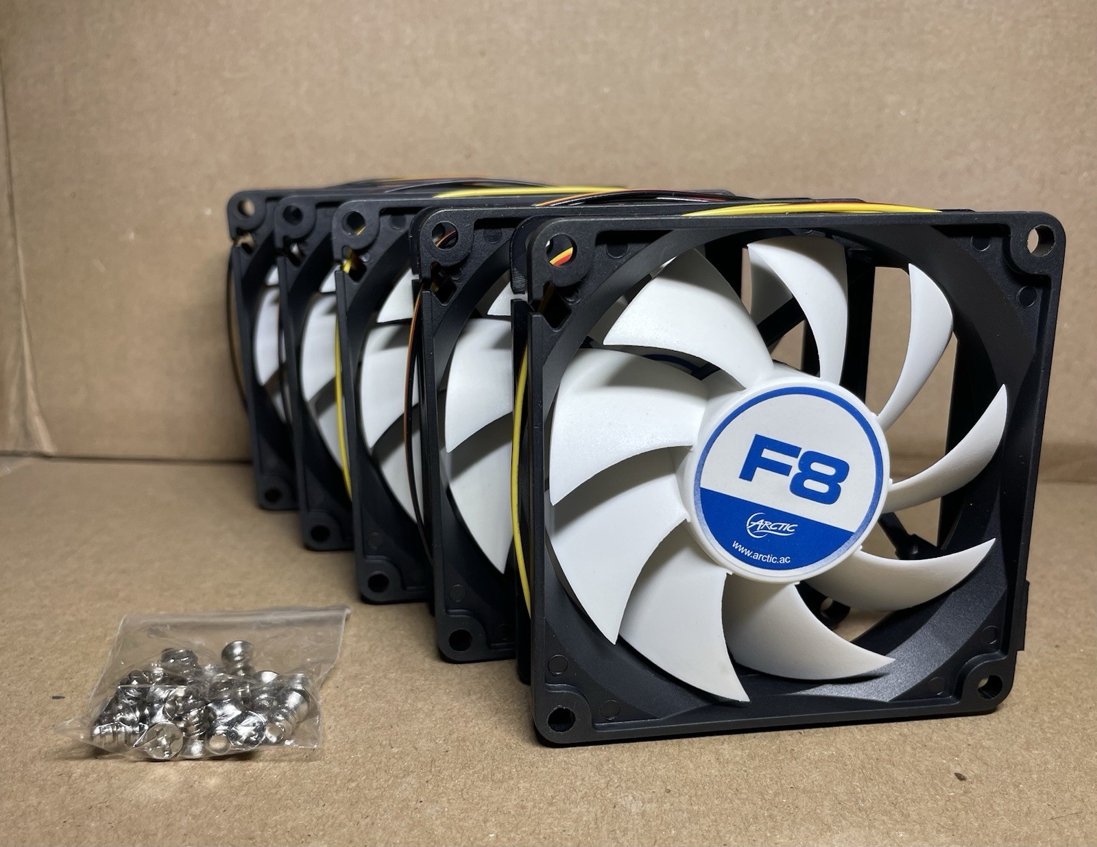 Arctic F8 80mm Case Fan Silent Cooling 5-Pack – Brand New