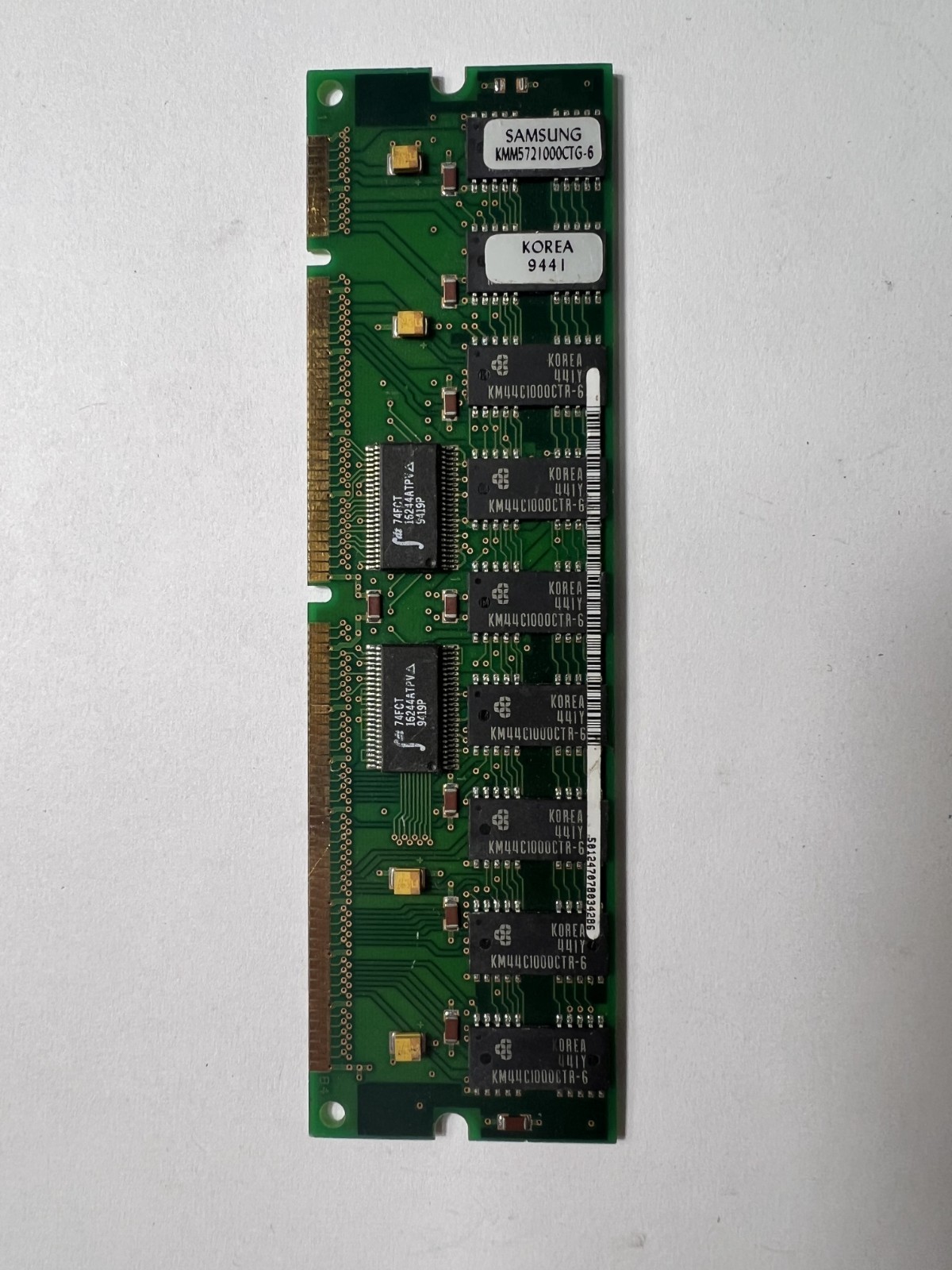 Vintage Samsung 8MB FastePage ECC Buffered KMM5721000BTG-6 18c 1×4 5V 168 Pin