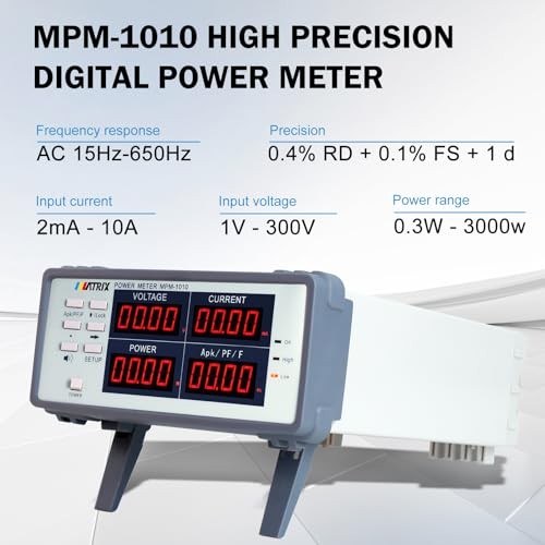 MPM-1010 High Precision Bench Digital AC Power Meter – Voltage 0.3-3000W