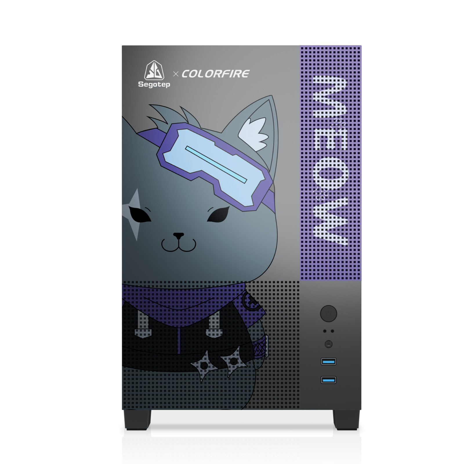 Segotep COLORFIRE Memphis Edition Shadow Purple Computer Cases with RGB Panel