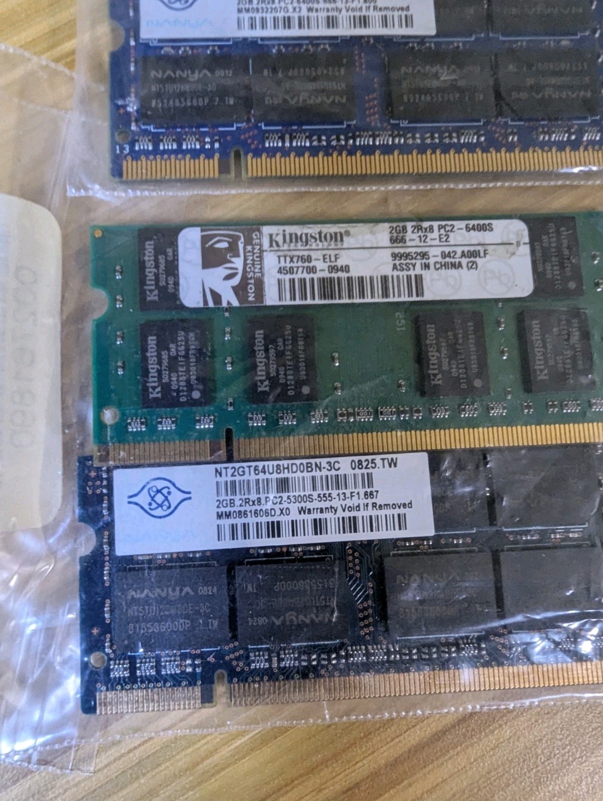 KSE Lot of 7 Misc 2GB Memory RAM Opened/ Used