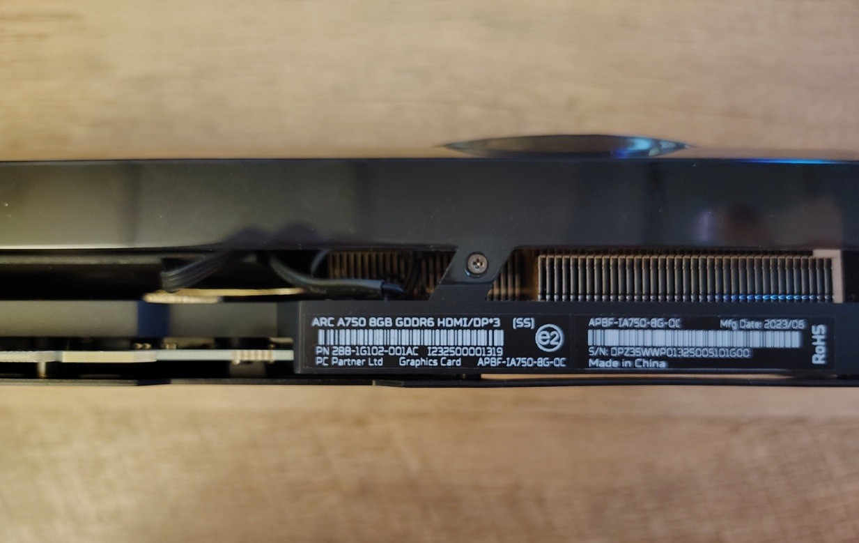 ACER Predator BiFrost Intel Arc A750 Overclocked Graphics Card 8GB GDDR6
