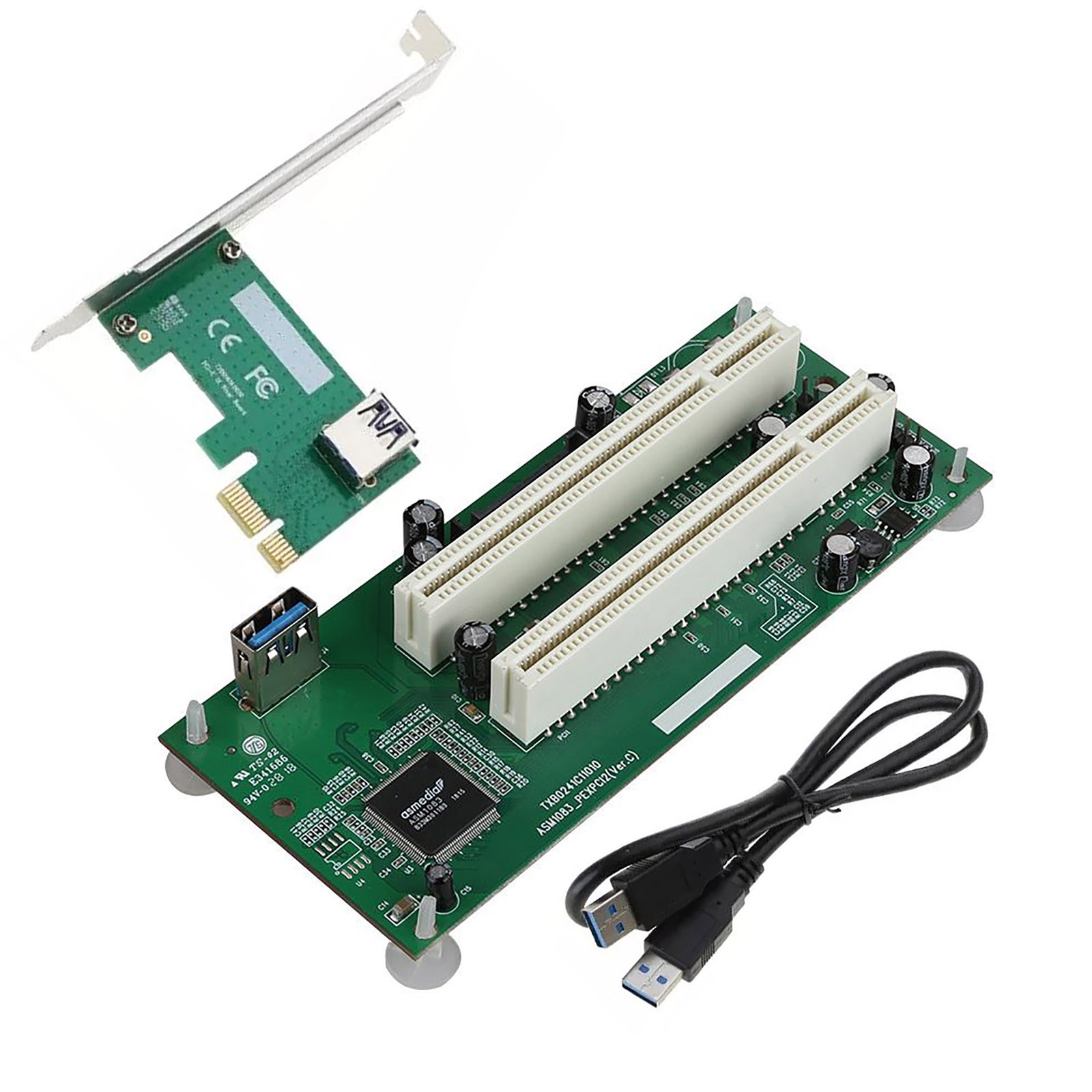 PCI-Express PCI-e to PCI Adapter Card PCIe to Dual Pci Slot Expansion Card