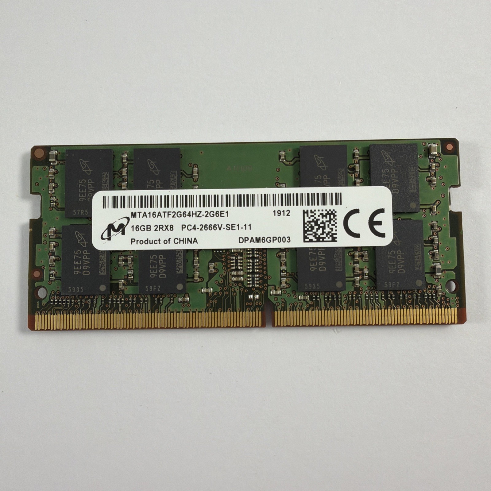 Micron 16GB DDR4-2666 SODIMM Laptop Memory MTA16ATF2G64HZ-2G6E1 2Rx8