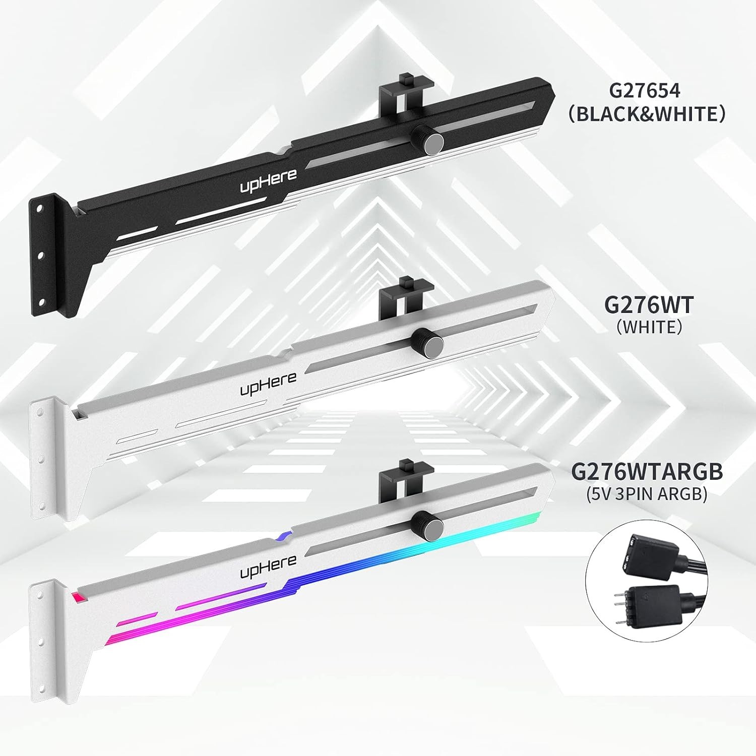 Adjustable ARGB GPU Support Holder – Sturdy Iron Base for Maximum Stability