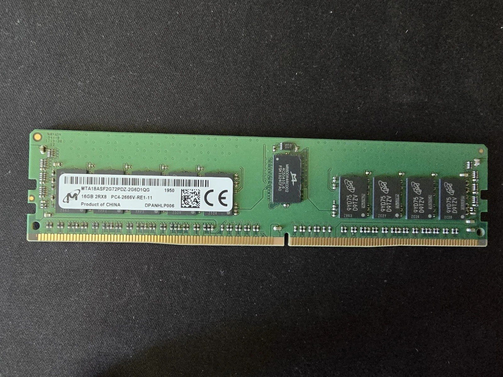Micron 16GB 2Rx8 PC4-2666V RDIMM DDR4-21300 ECC MTA18ASF2G72PDZ-2G6D1QG