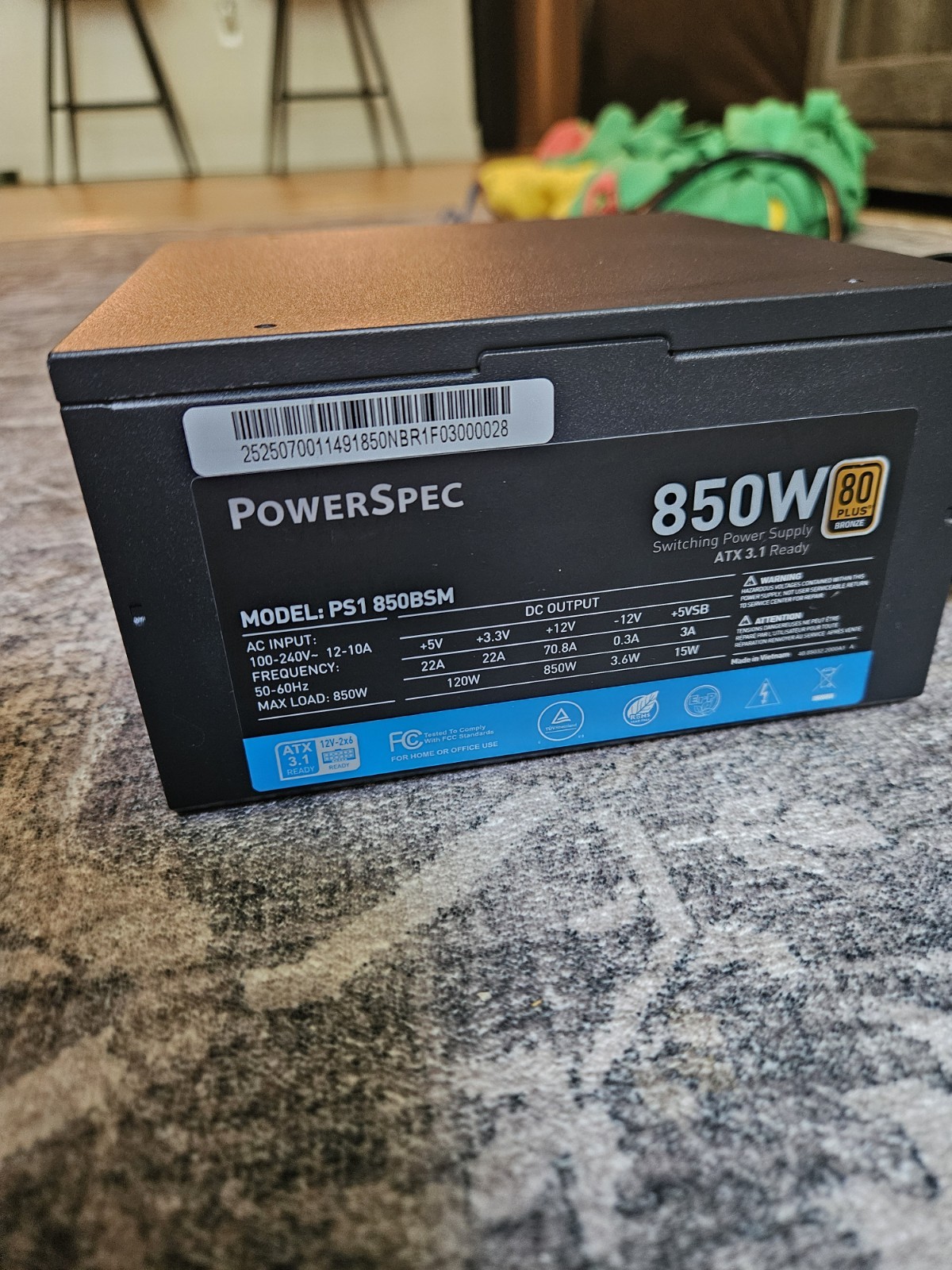 PowerSpec 80 Plus Bronze 850W Semi Modular Power Supply