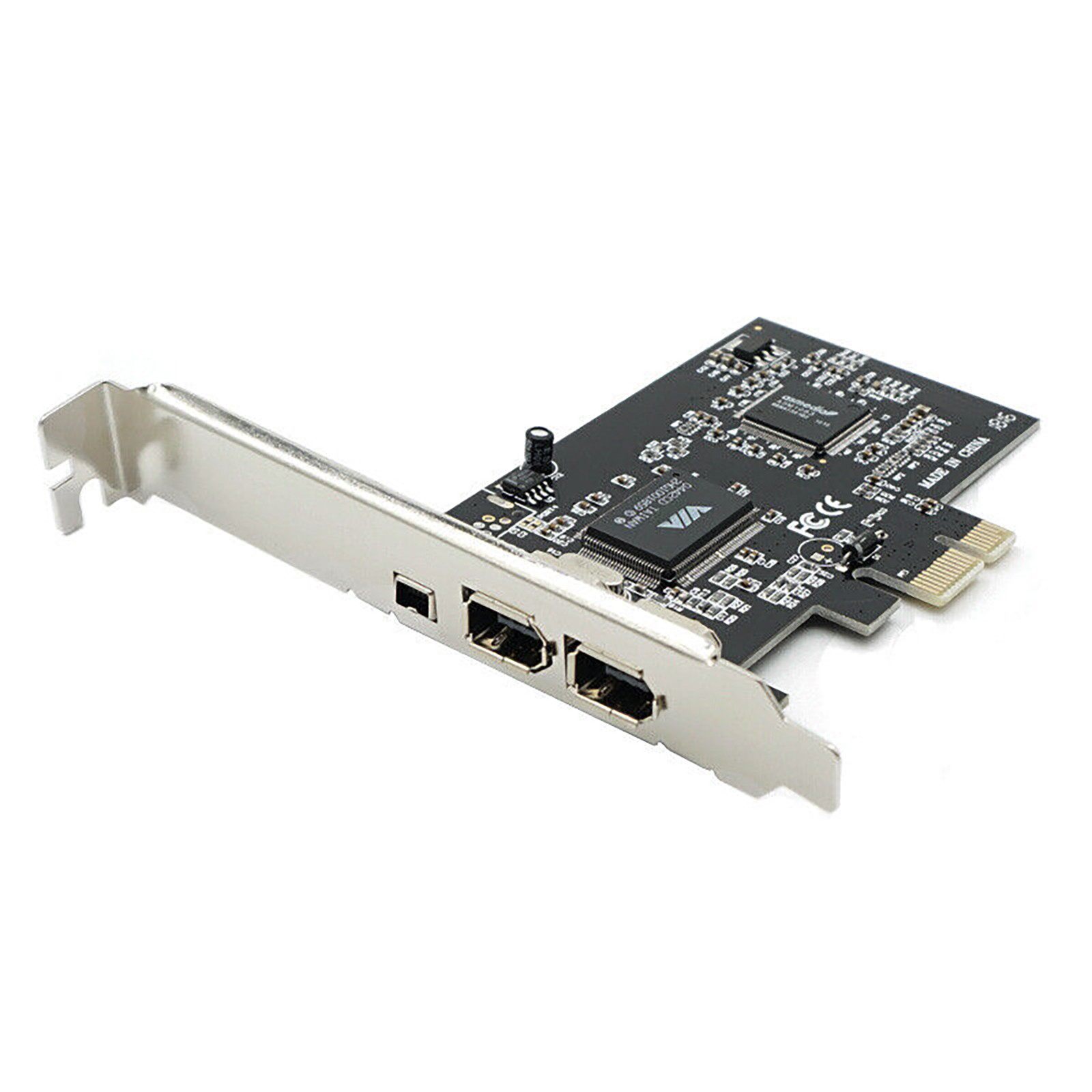 Silver+Black 3 Ports 1394A Expansion Card Accessories With Low Profile Bracket