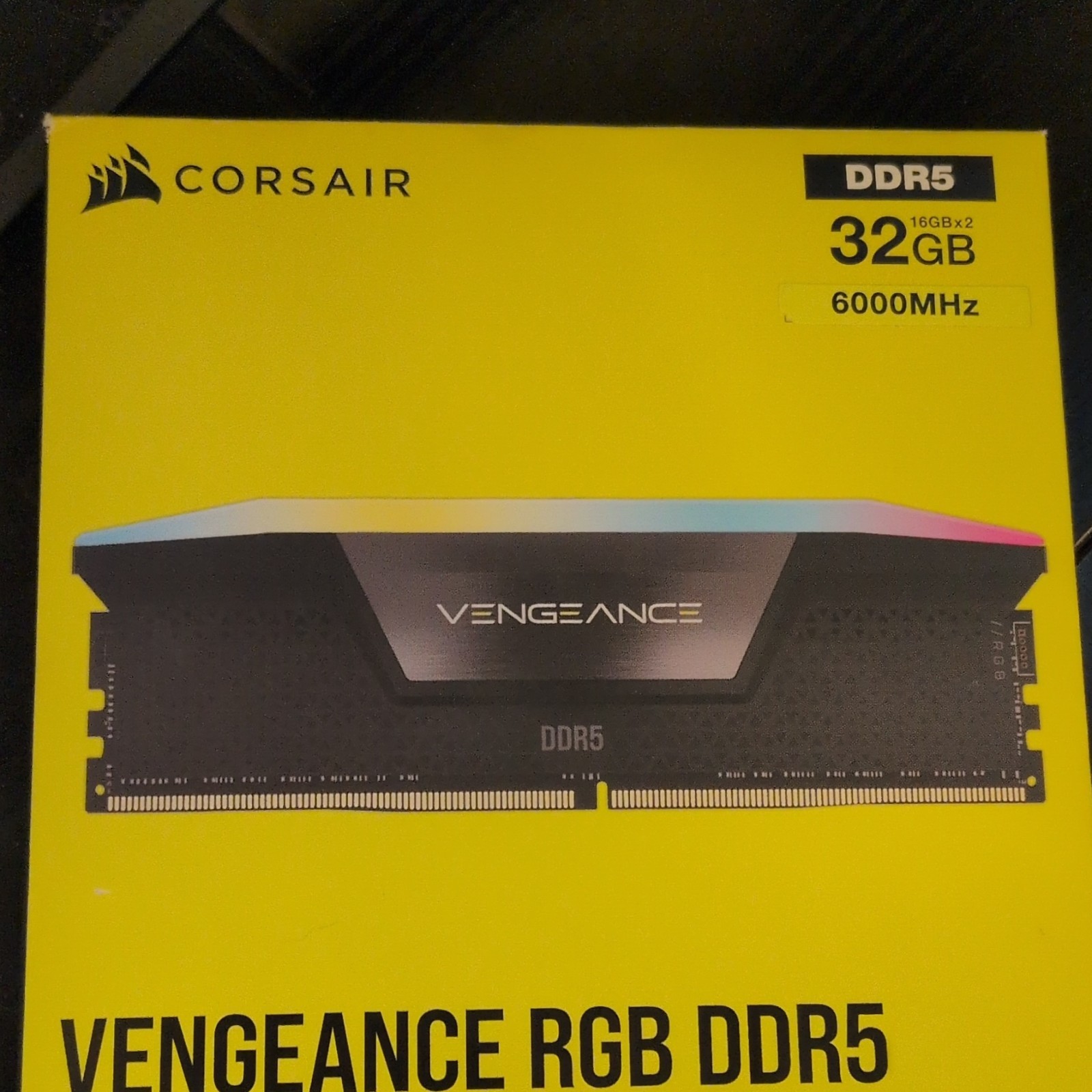 Corsair Vengeance RGB DDR5 32GB (2x16GB) 6000MHz DIMM RAM CMH32GX5M2B6000C40
