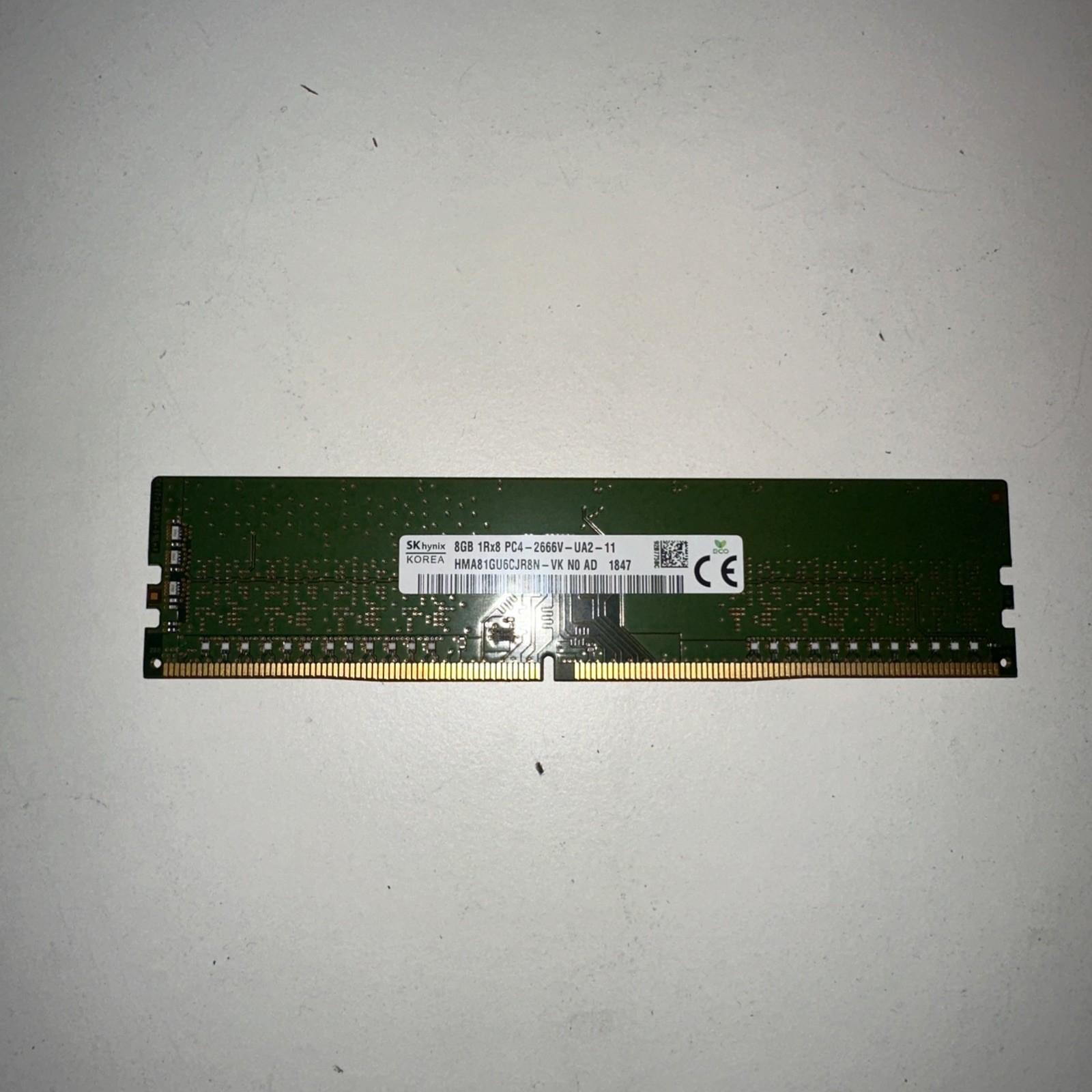 SK Hynix 8GB DDR4-2666 Desktop Memory RAM DIMM HMA81GU6CJR8N-VK Good Cond