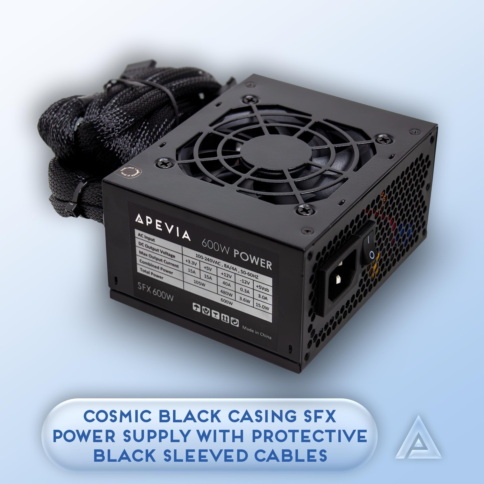 SFX-PFC600W SFX PFC 600W / Micro-ATX, Fixed Cables, Full Range Active PFC 90-…