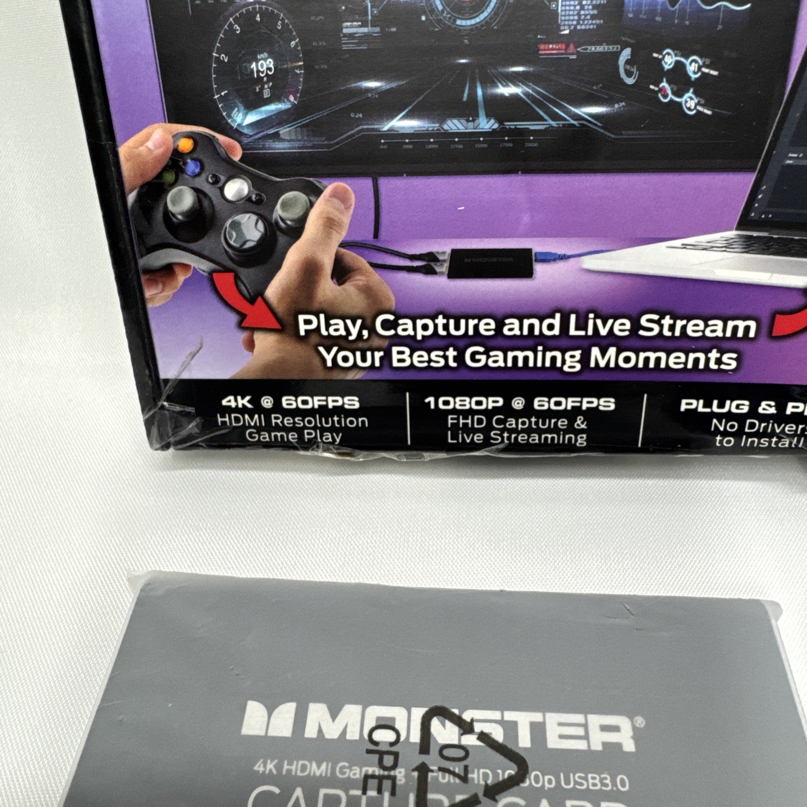 Monster 4K HDMI Gaming Capture Card Full HD 1080p with USB 3.0 ( Open Box )