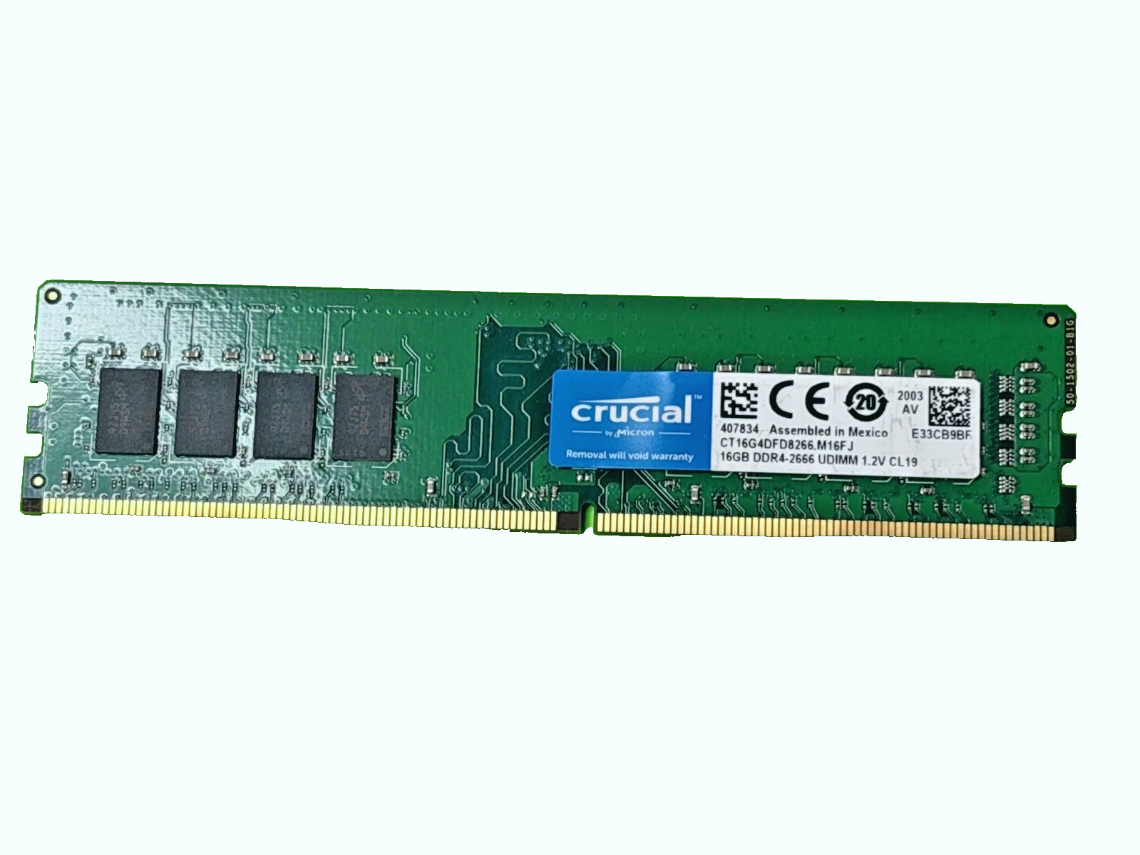 Crucial 16GB DDR4 2666MHz PC4-2666 CL19 2Rx8 UDIMM RAM for Gaming PC