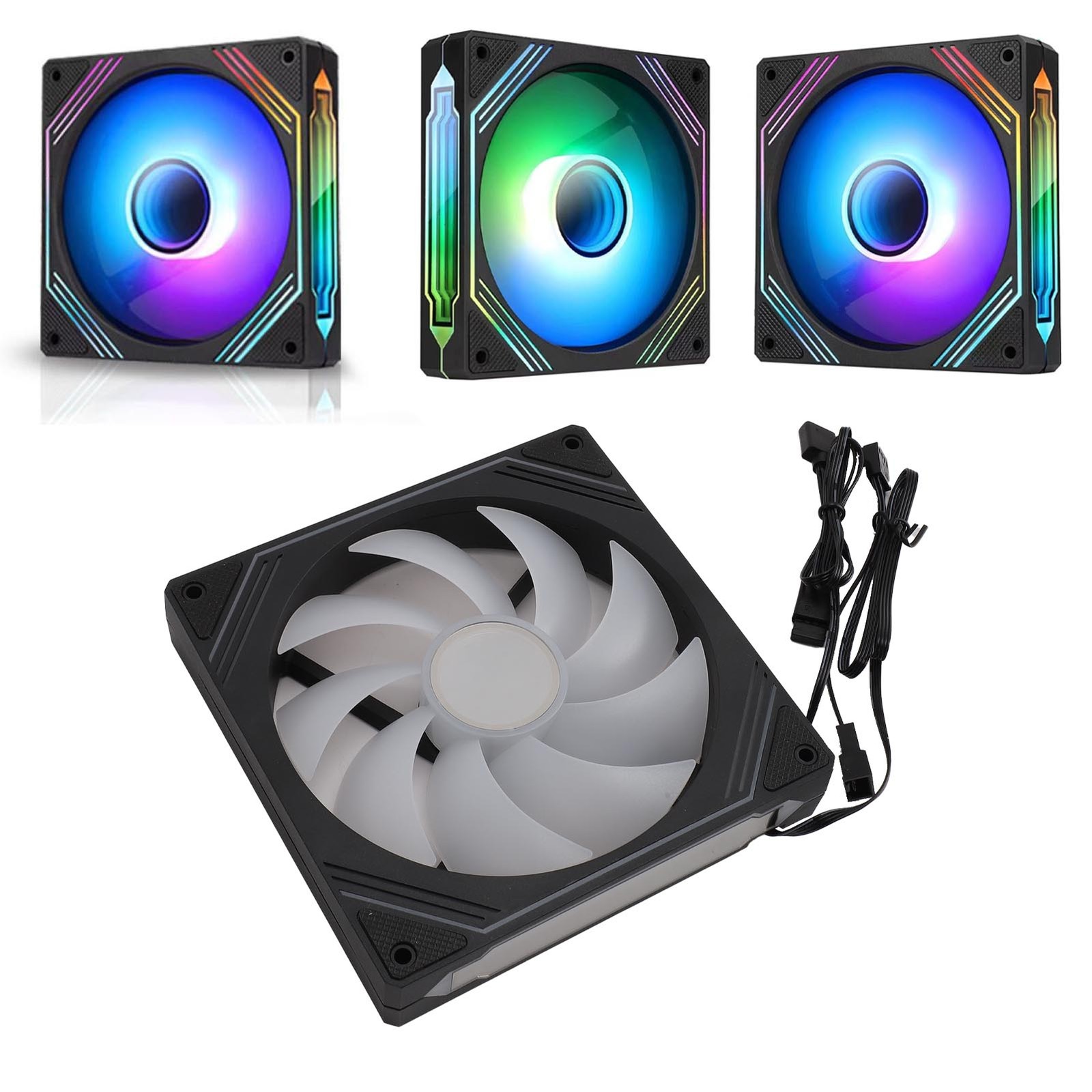 (Regular Black)140mm ARGB PWM Chassis Fan Addressable RGB Cooling Fan 5V 3PIN⭐