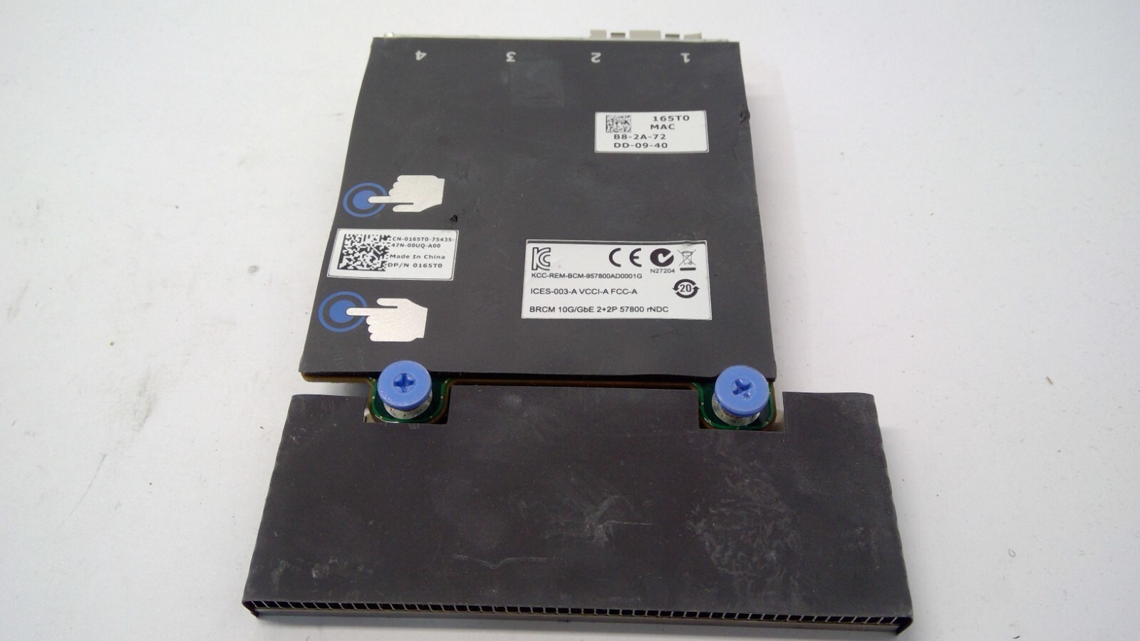 Dell 0165T0 Broadcom 57800S Quad Port SFP+ 2x10GbE RJ45 2x1GbE NIC Daughter Card