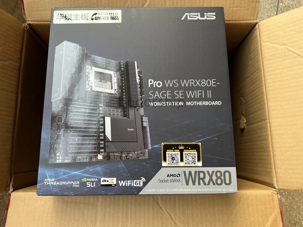ASUS PRO WS WRX80E-SAGE SE WIFI II sWRX8 AMD WRX80 DDR4 EATX EBB Motherboard