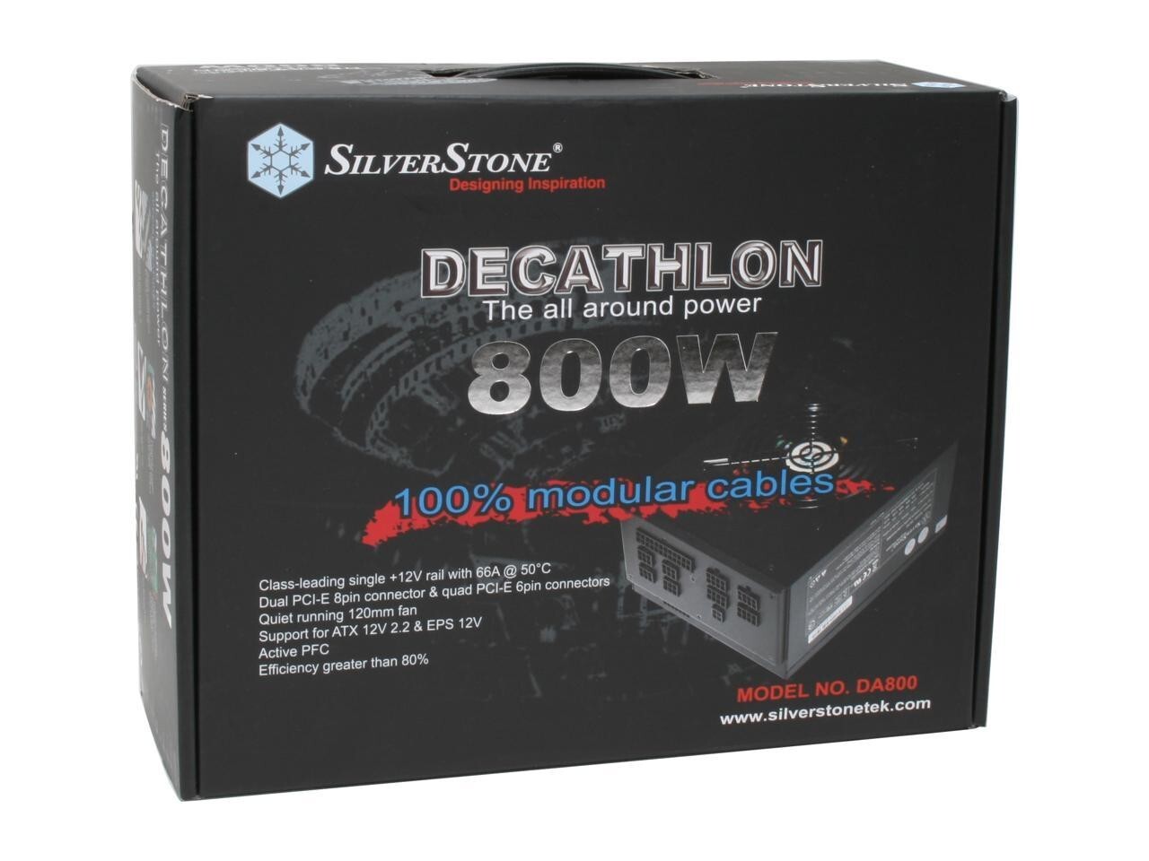 SilverStone DA800 800W ATX 12V 2.2 EPS SLI Certified CrossFire PFC Full Modular