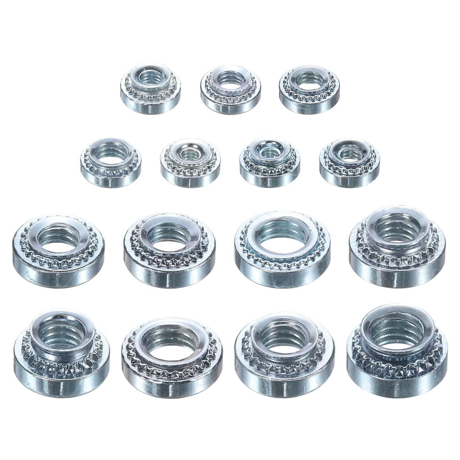 uxcell 360Pcs Self-Clinching Nuts, M2 M2.5 M3 M4 M5 Zinc-Plated Carbon Steel Pre
