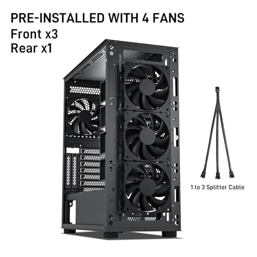 Storage Master ATX NAS Computer Case Mid Tower with 4x120mm Black Classico